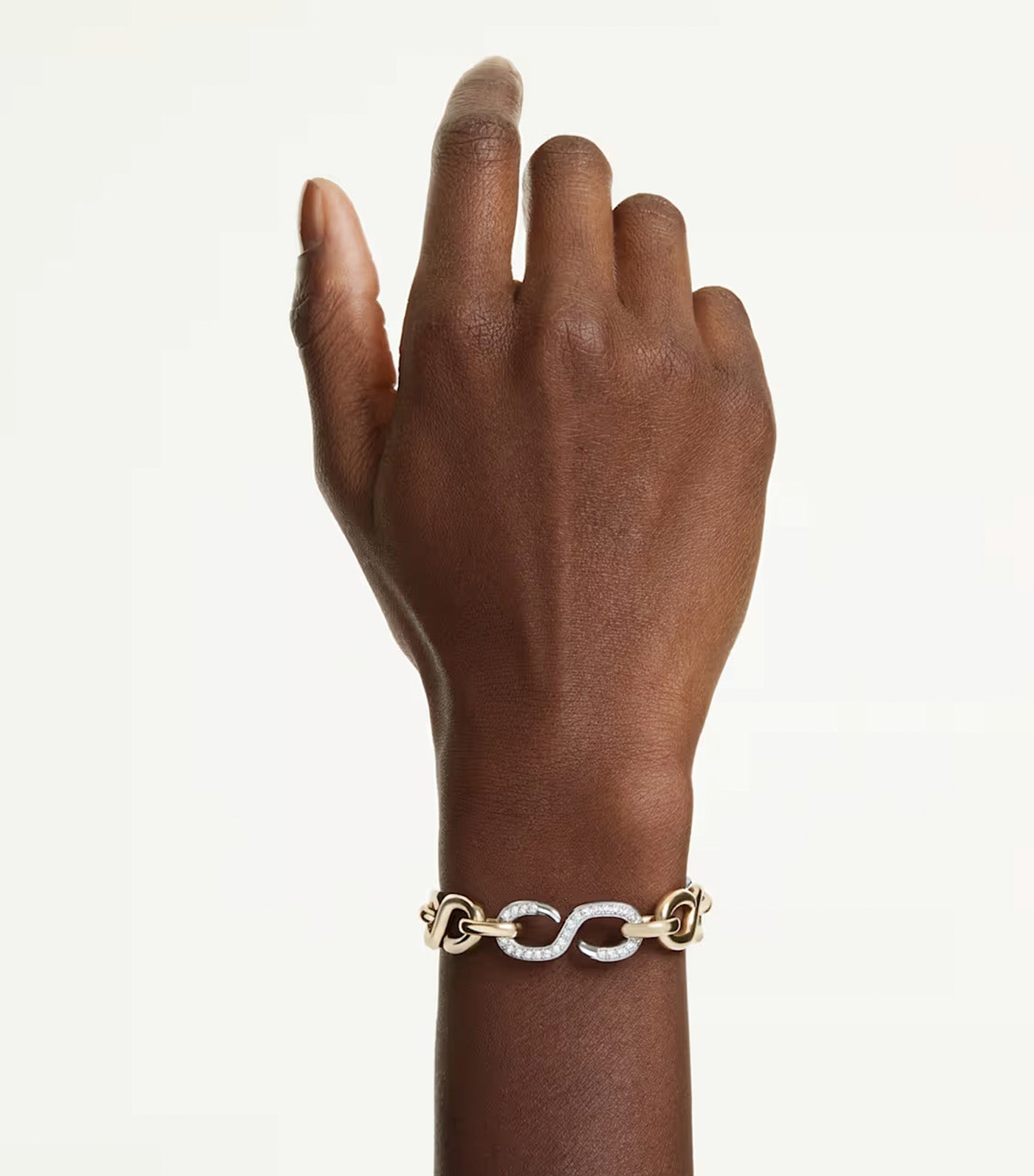 Dextera Bracelet Round Cut, T-Bar, White, Mixed Metal Finish