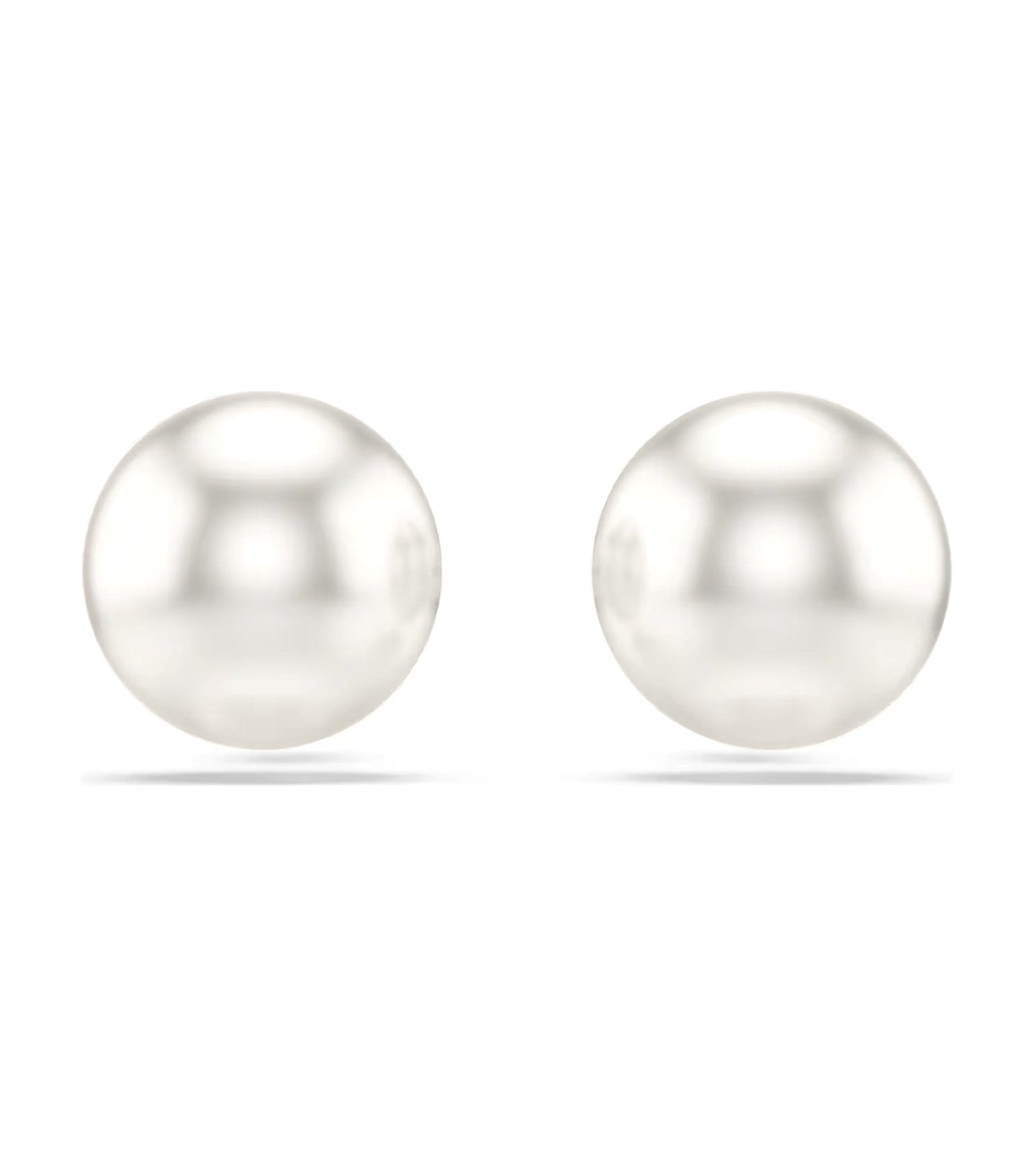 Matrix Stud Earrings Crystal Pearl, White, Rhodium Plated