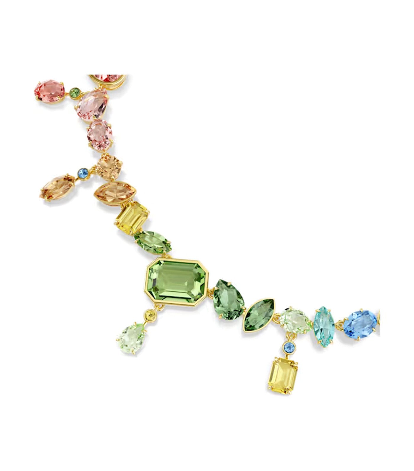 Gema Necklace Mixed Cuts, Dangling Crystals, Multicolored, Gold-Tone Plated