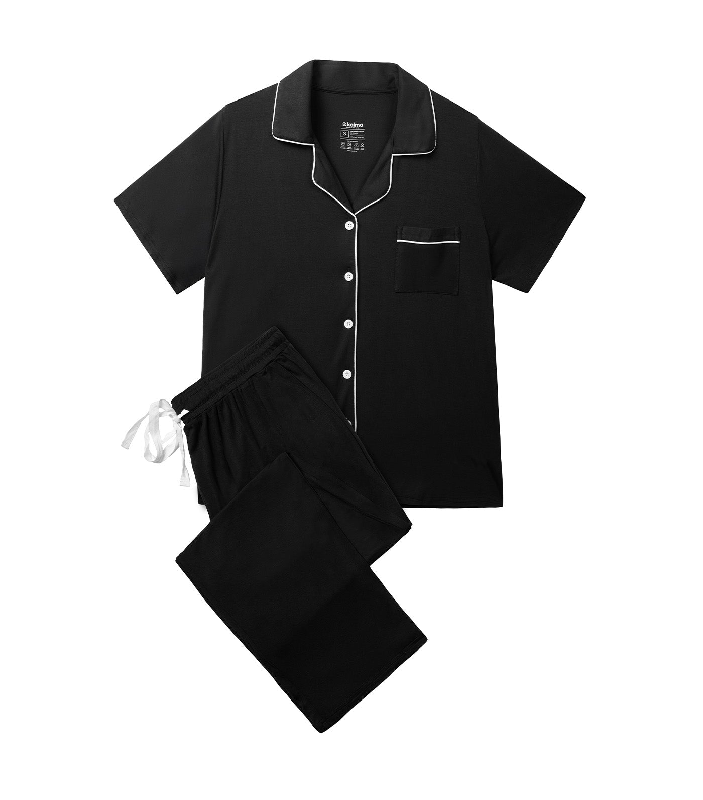 Kalma Andy Adult Organic Bamboo Short Sleeve Pajama Set Charcoal