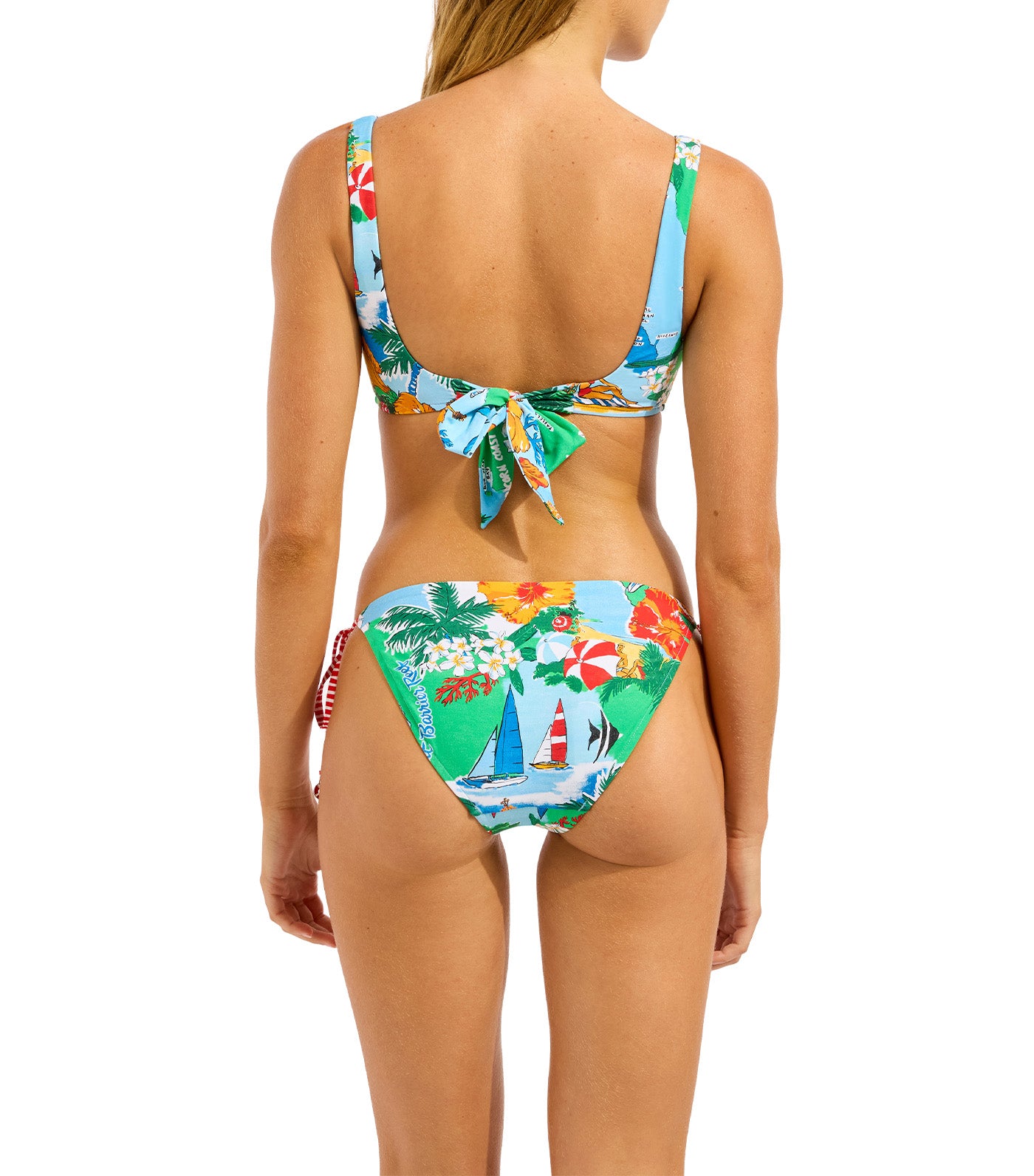 Viva Vacation Ring Front Tank and Hipster Tie Side Powder Blue