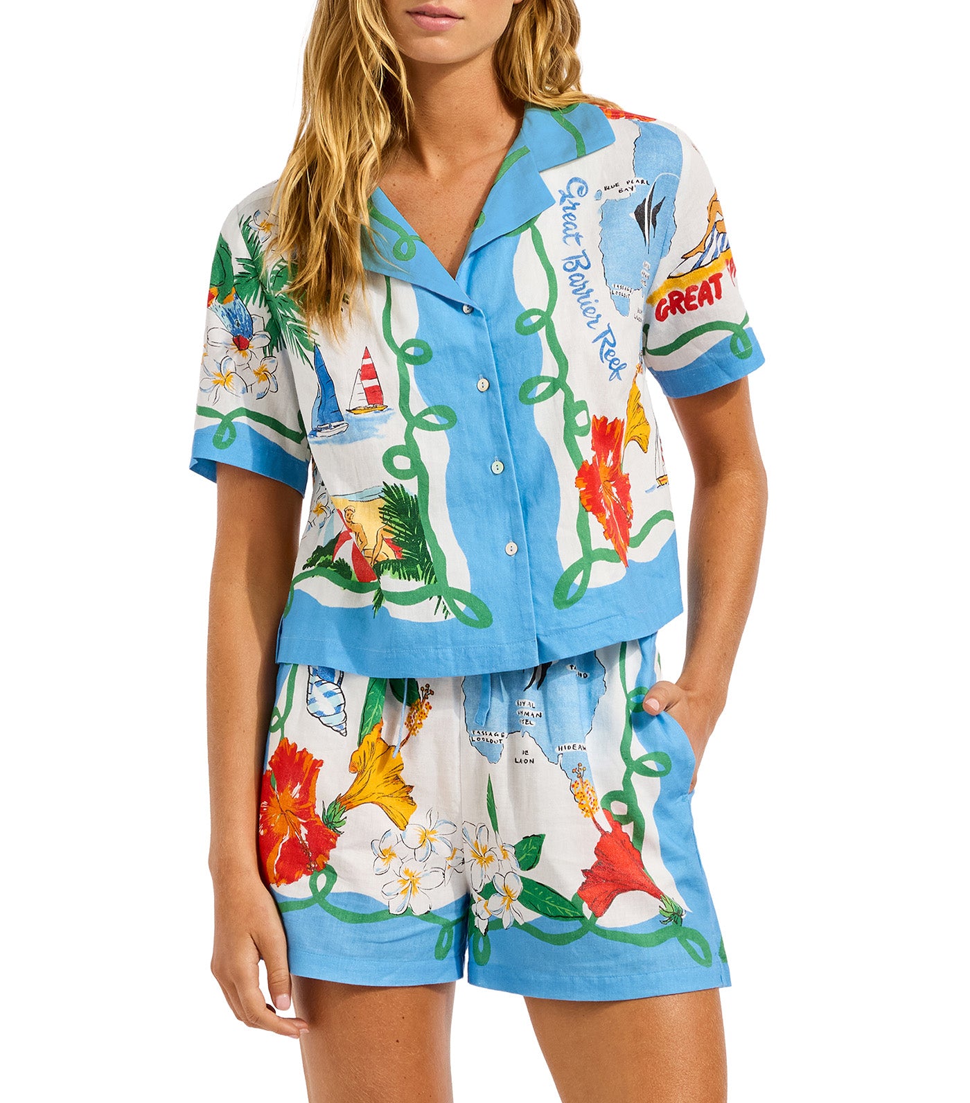 Viva Vacation Shorts Powder Blue