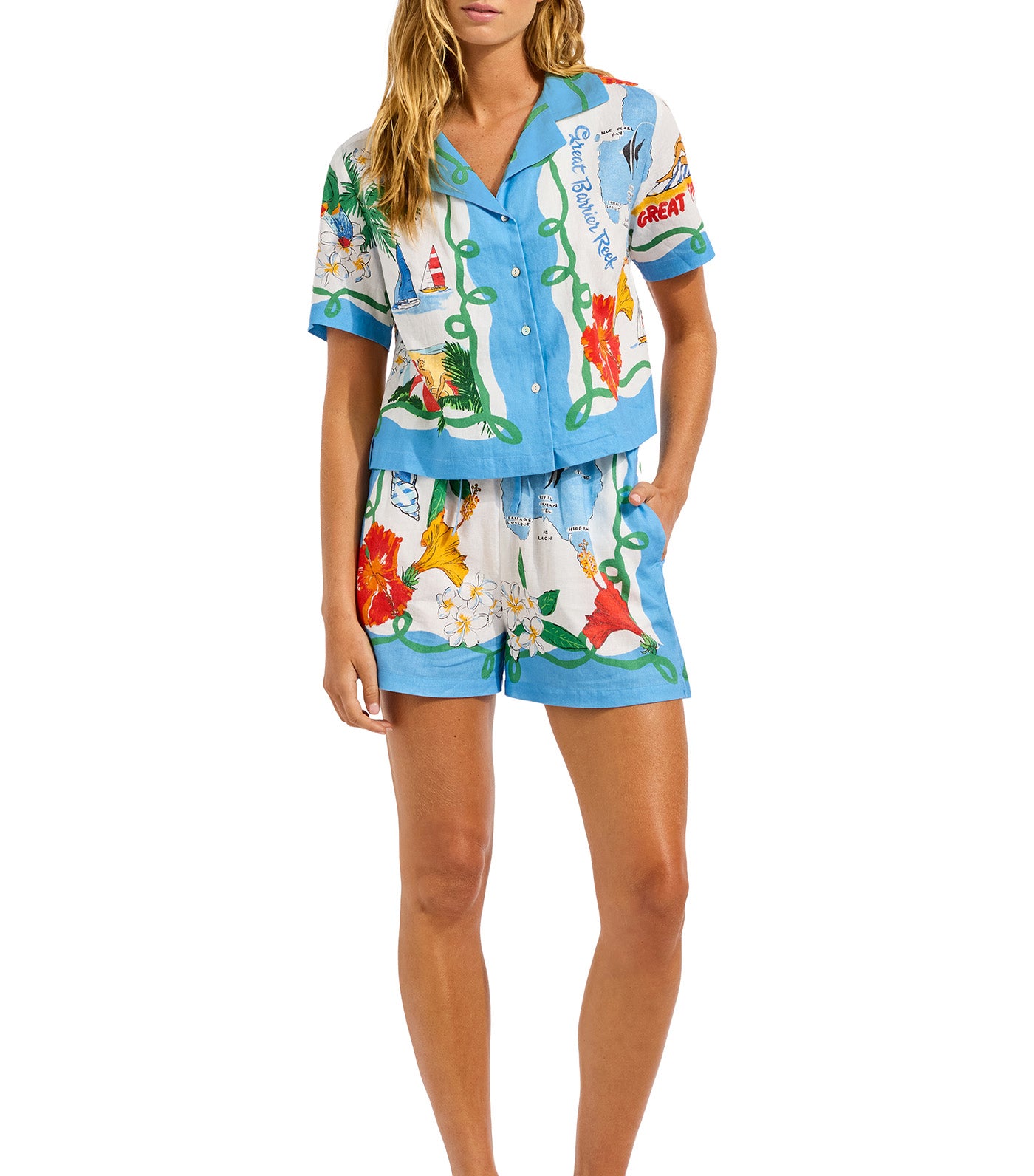 Viva Vacation Shorts Powder Blue