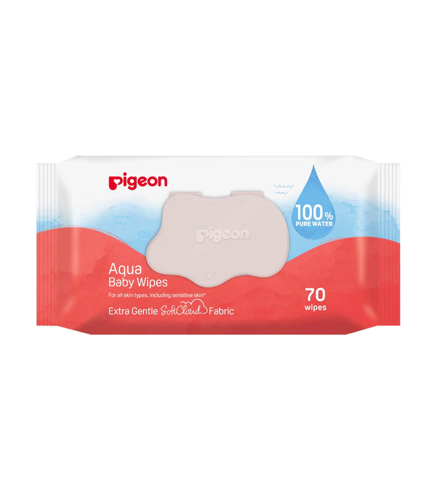 70 Sheets Pure Water Baby Wipes 6in1 Flip Top