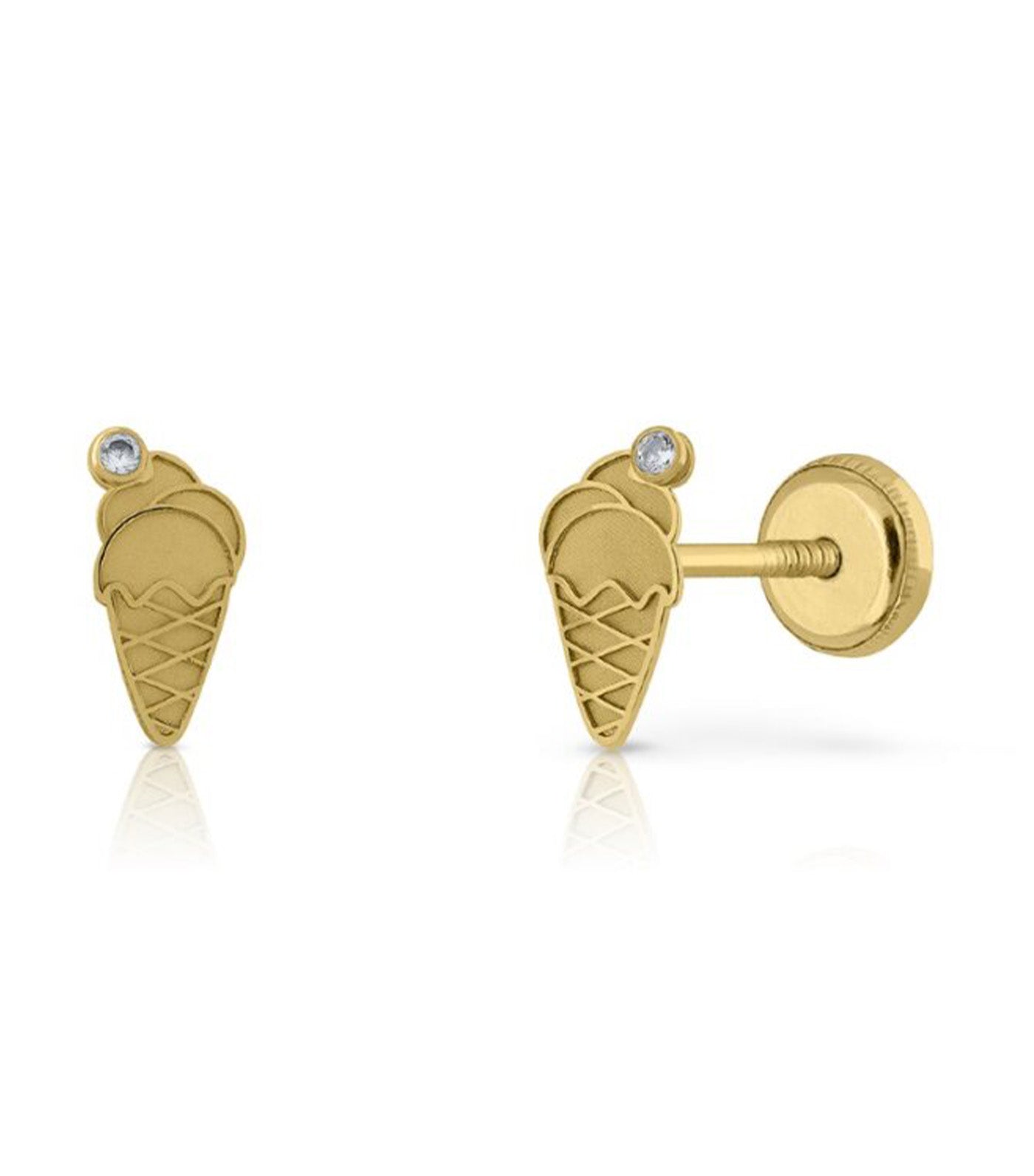18K Ice Cream Earrings Yellow Gold