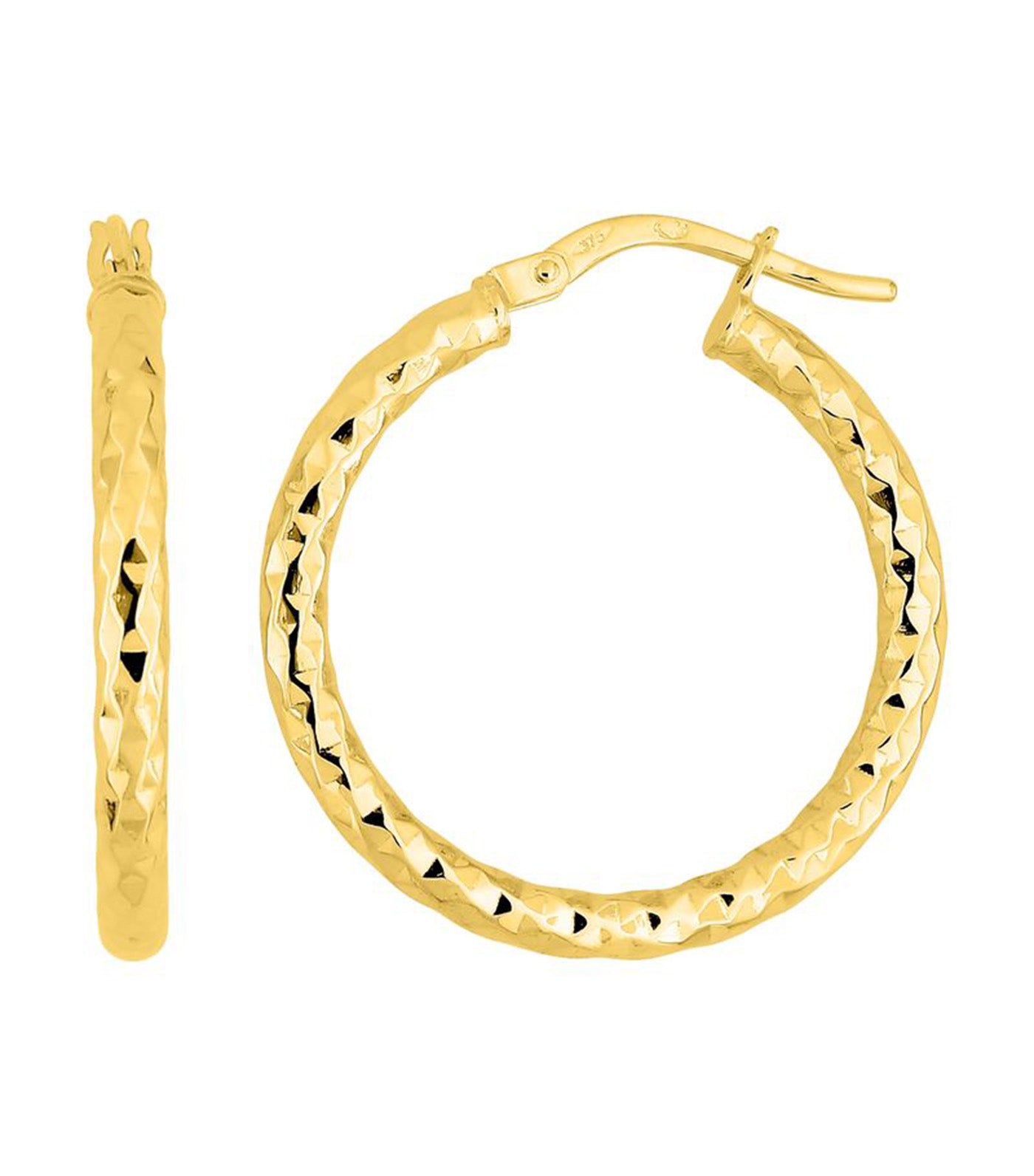 18K Hoop Earrings Yellow Gold