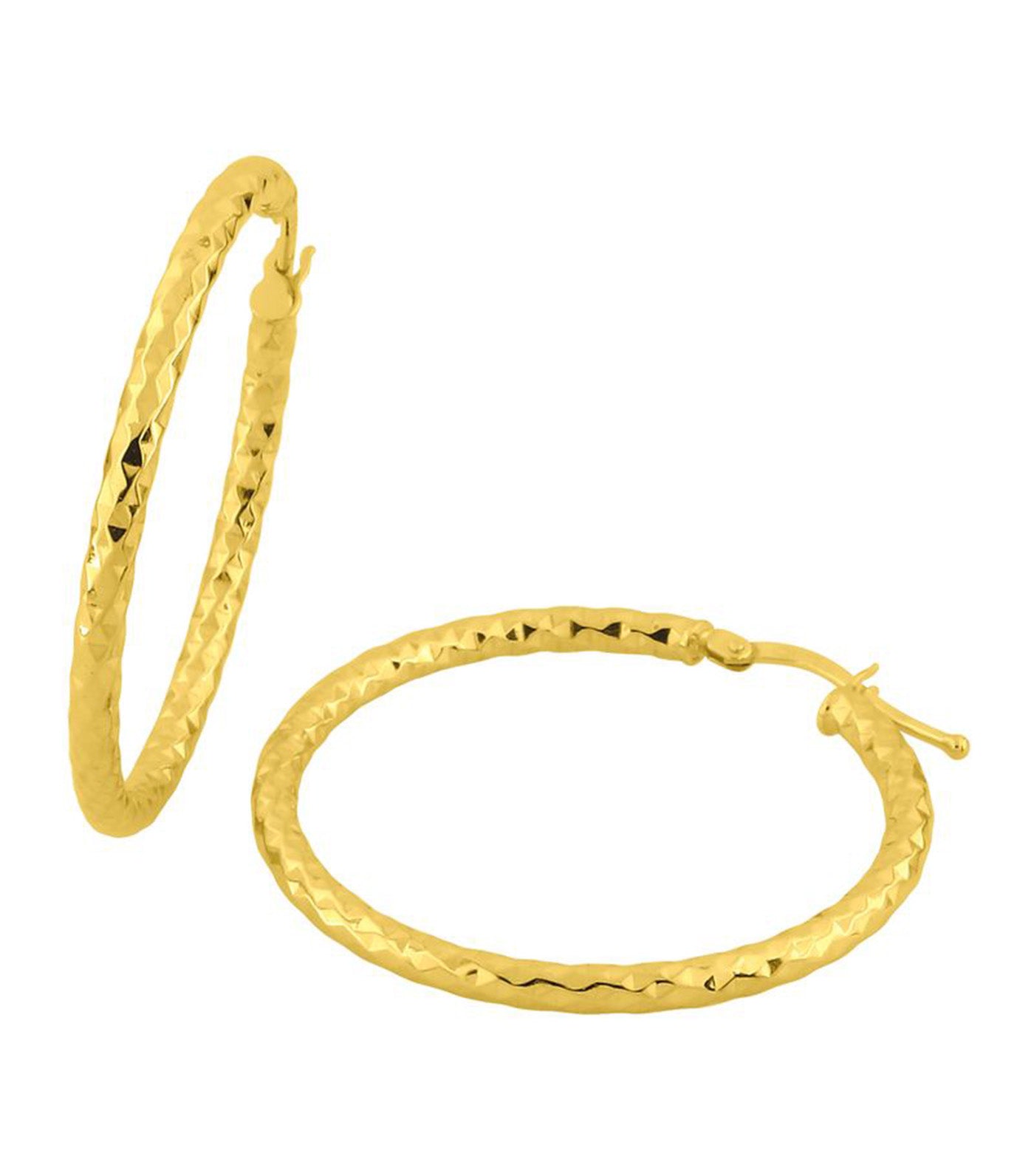 18K Hoop Earrings Yellow Gold