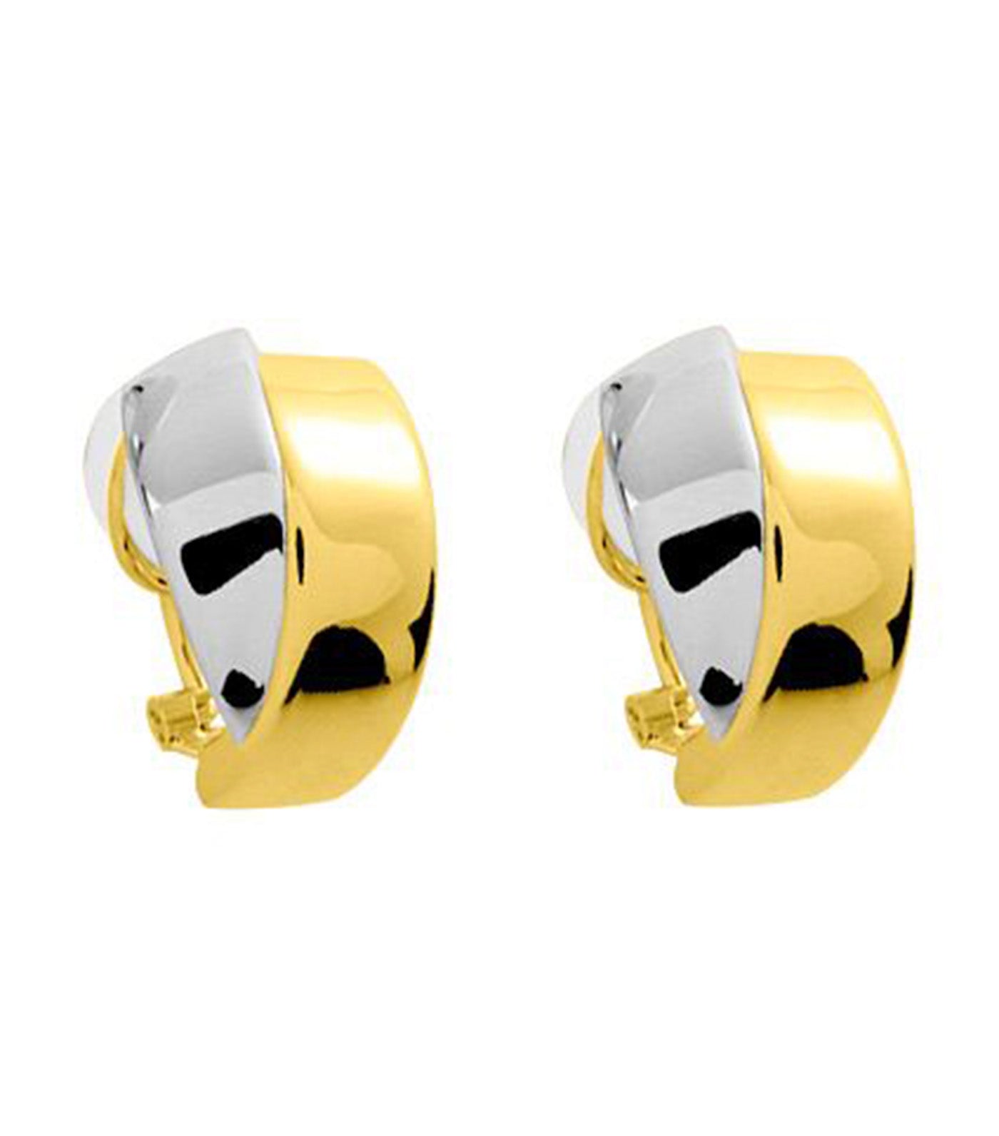 18K Hoop Earrings Rhodium Yellow Gold