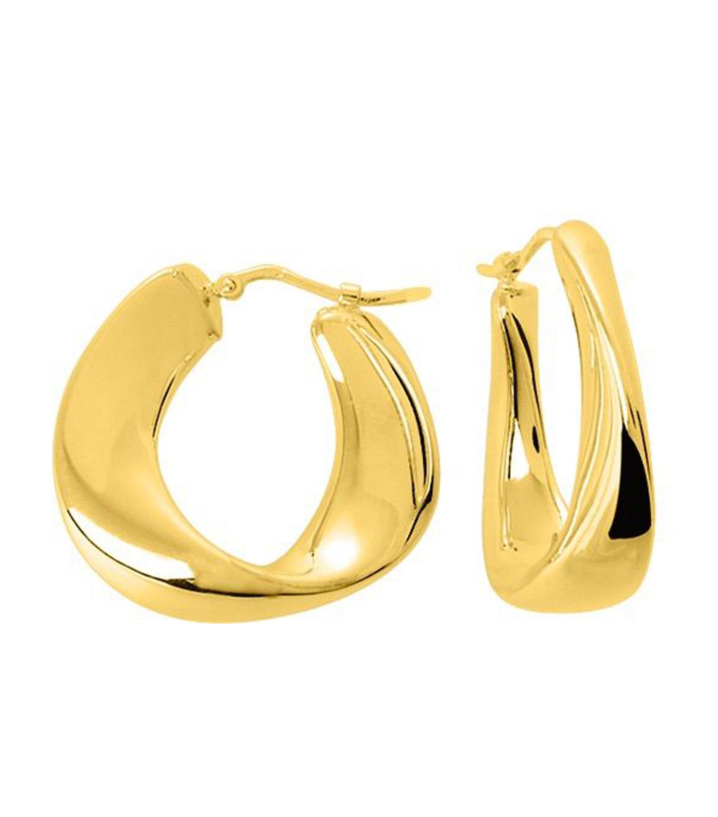18K Hoop Earrings Yellow Gold