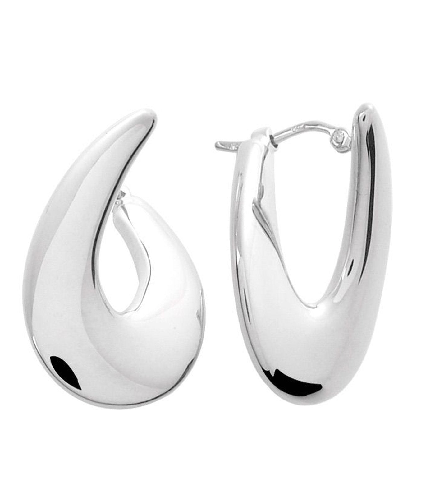 18K Hoop Earrings Rhodium White Gold