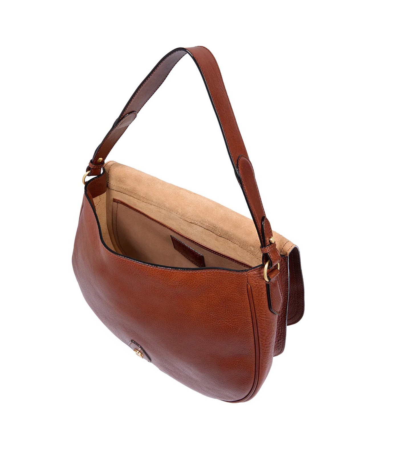 Isadora Large Leather Shoulder Bag with Front Flap