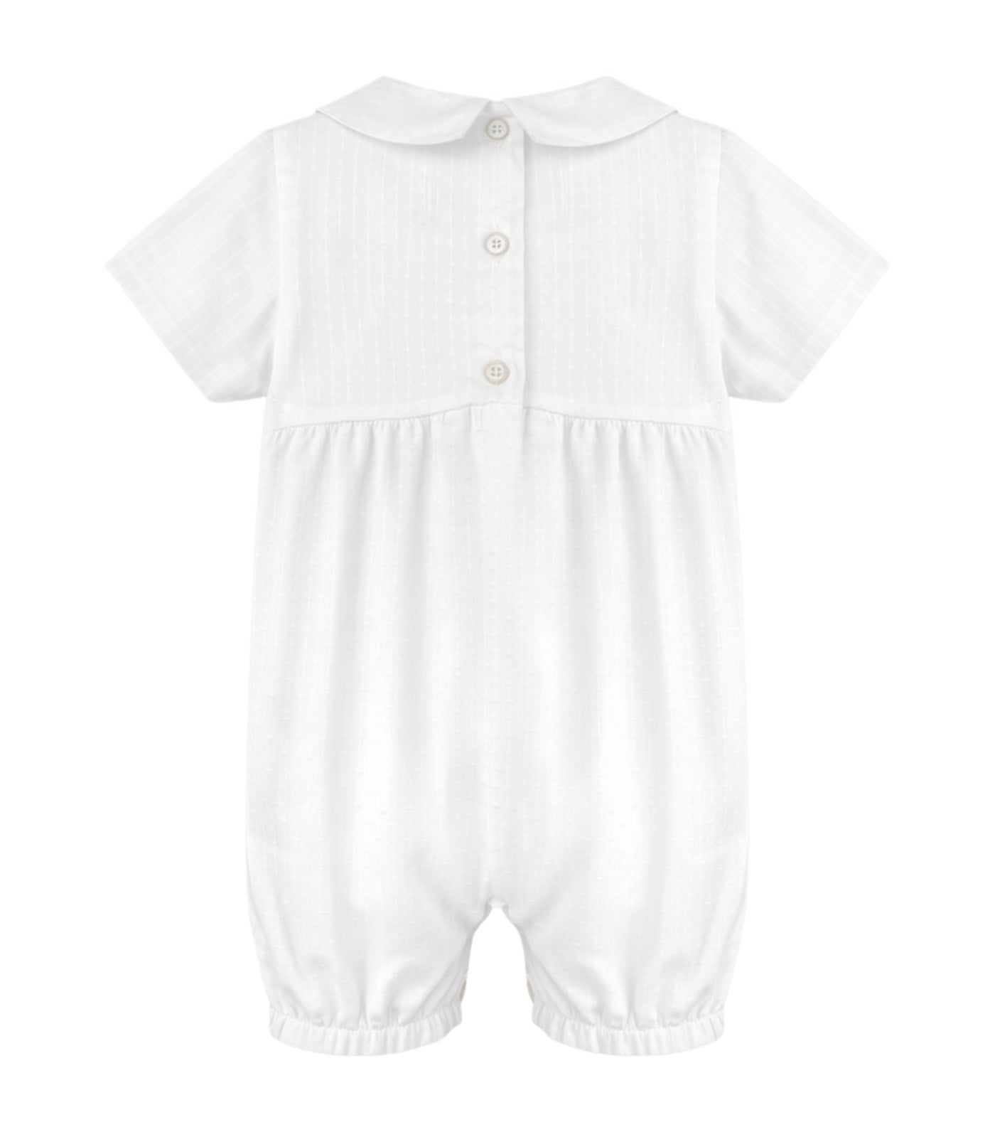 Ayden Baby Boys Christening Romper Set White
