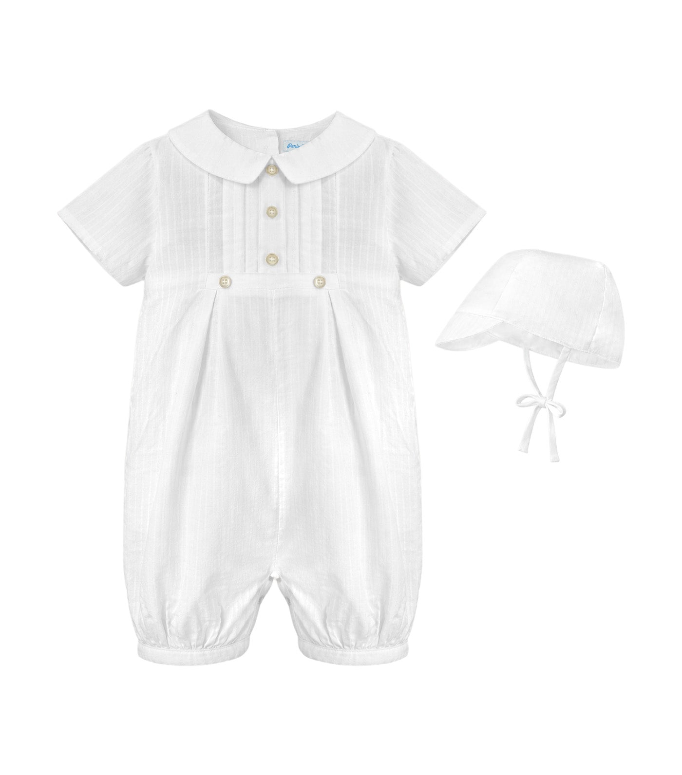 Ayden Baby Boys Christening Romper Set White