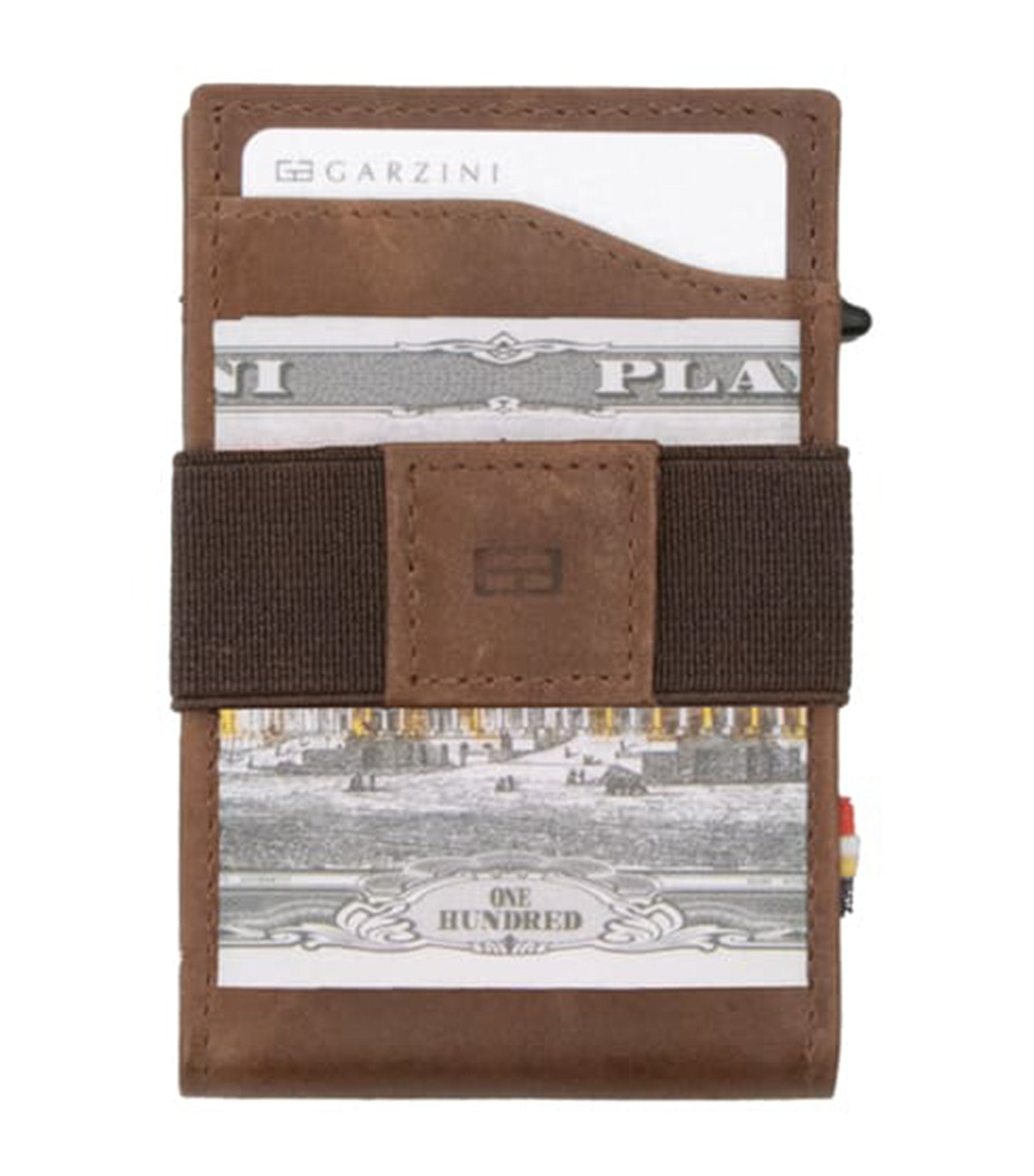 Garzini Metal Card Holder Slim - ID Window Brushed Brown