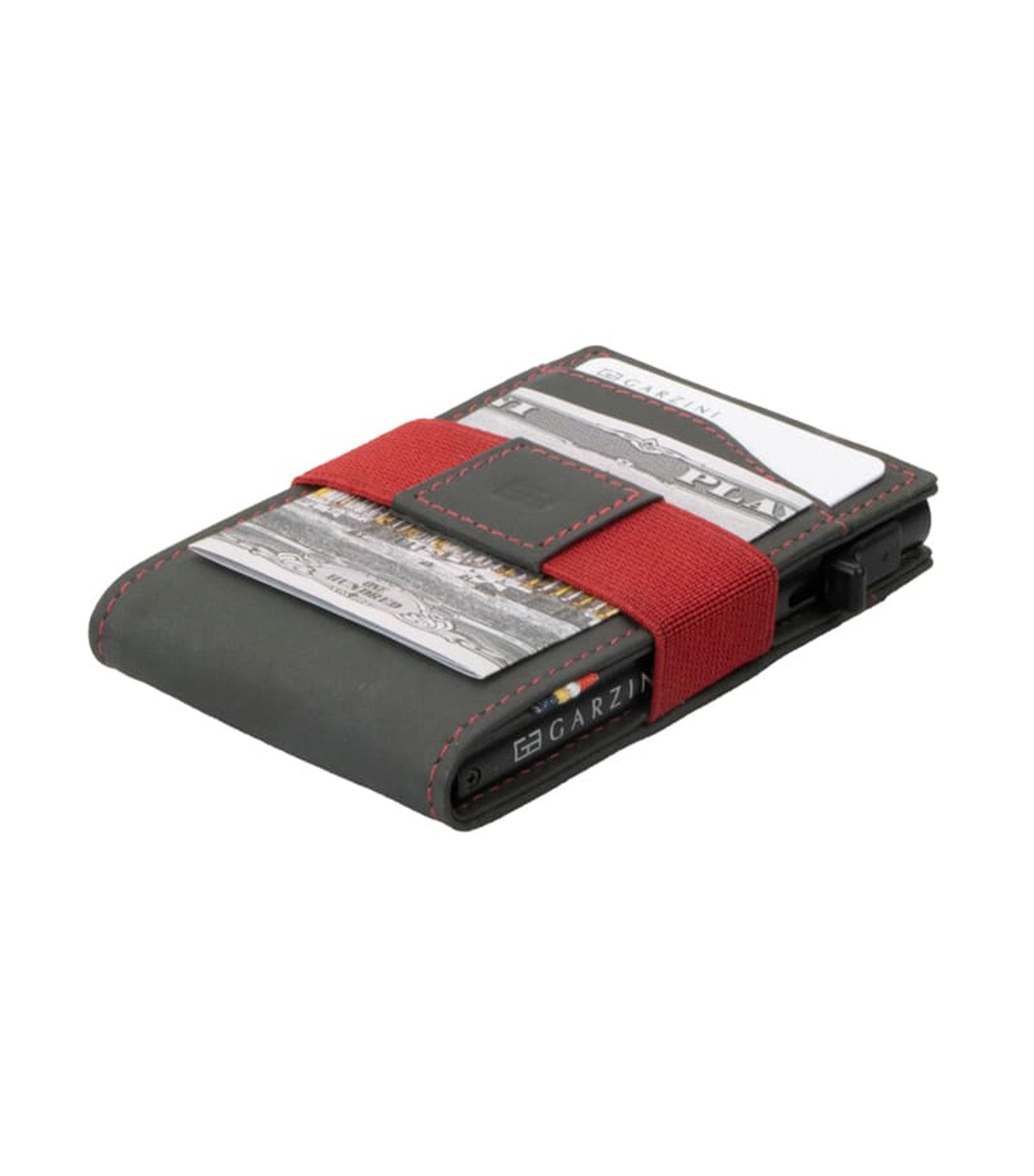 Garzini Metal Card Holder Slim - ID Window Carbon Red