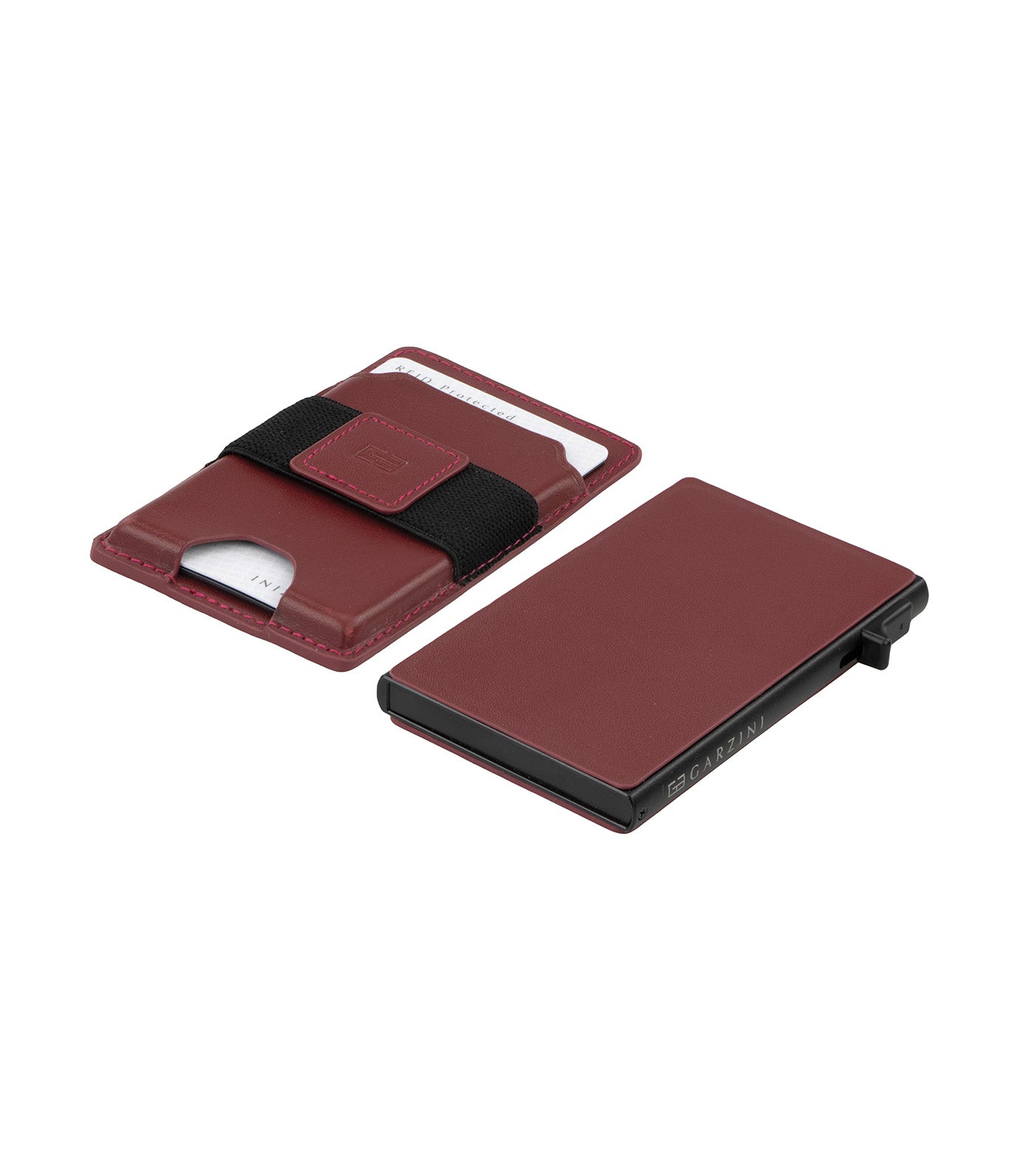 Garzini Magsafe Metal Wallet Burgundy