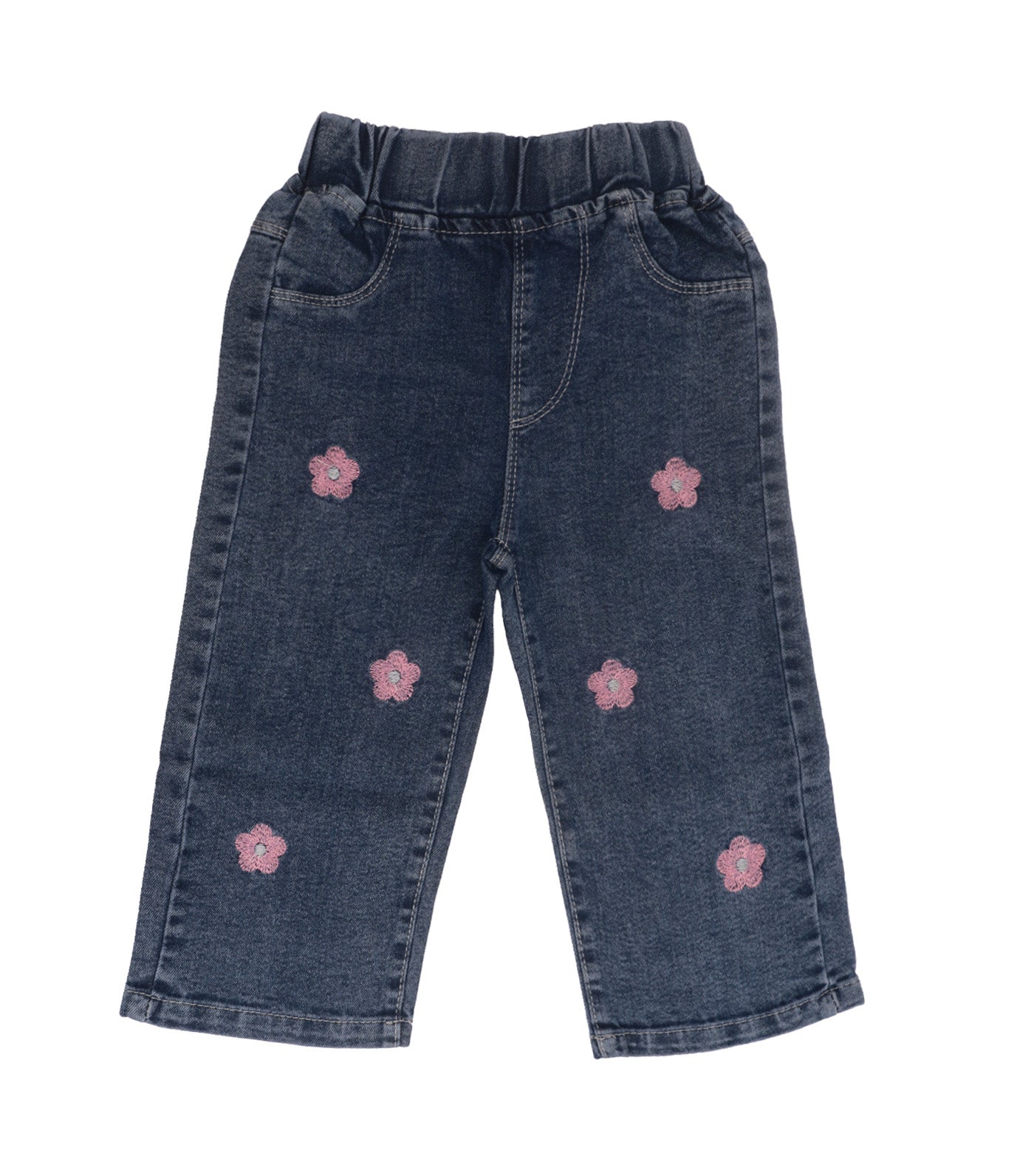 Ginny Denim Pants with Flower Blue