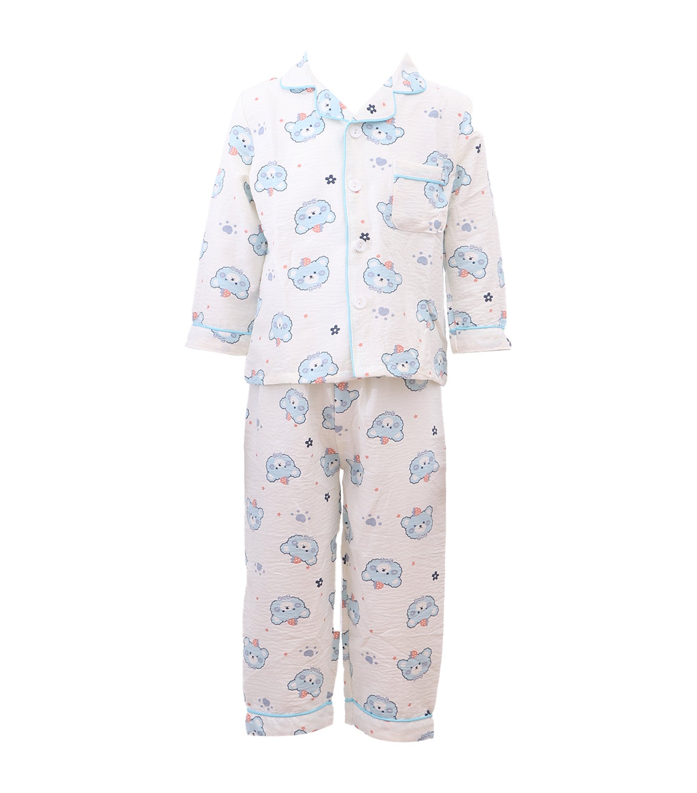Long Sleeve Top and Pajama Set Blue Bear Multi