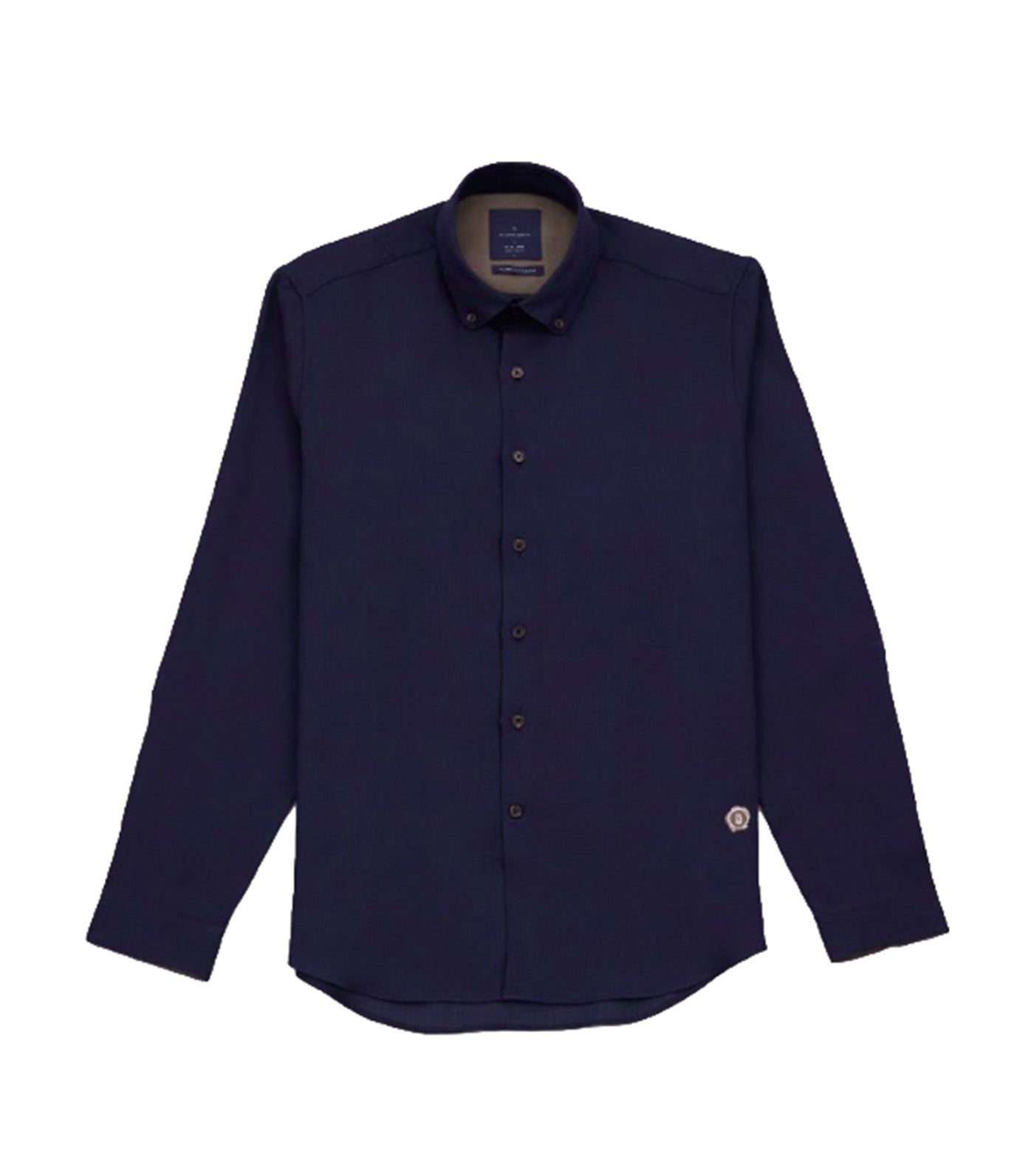 Yukihiro Herringbone Button-Down Shirt Navy