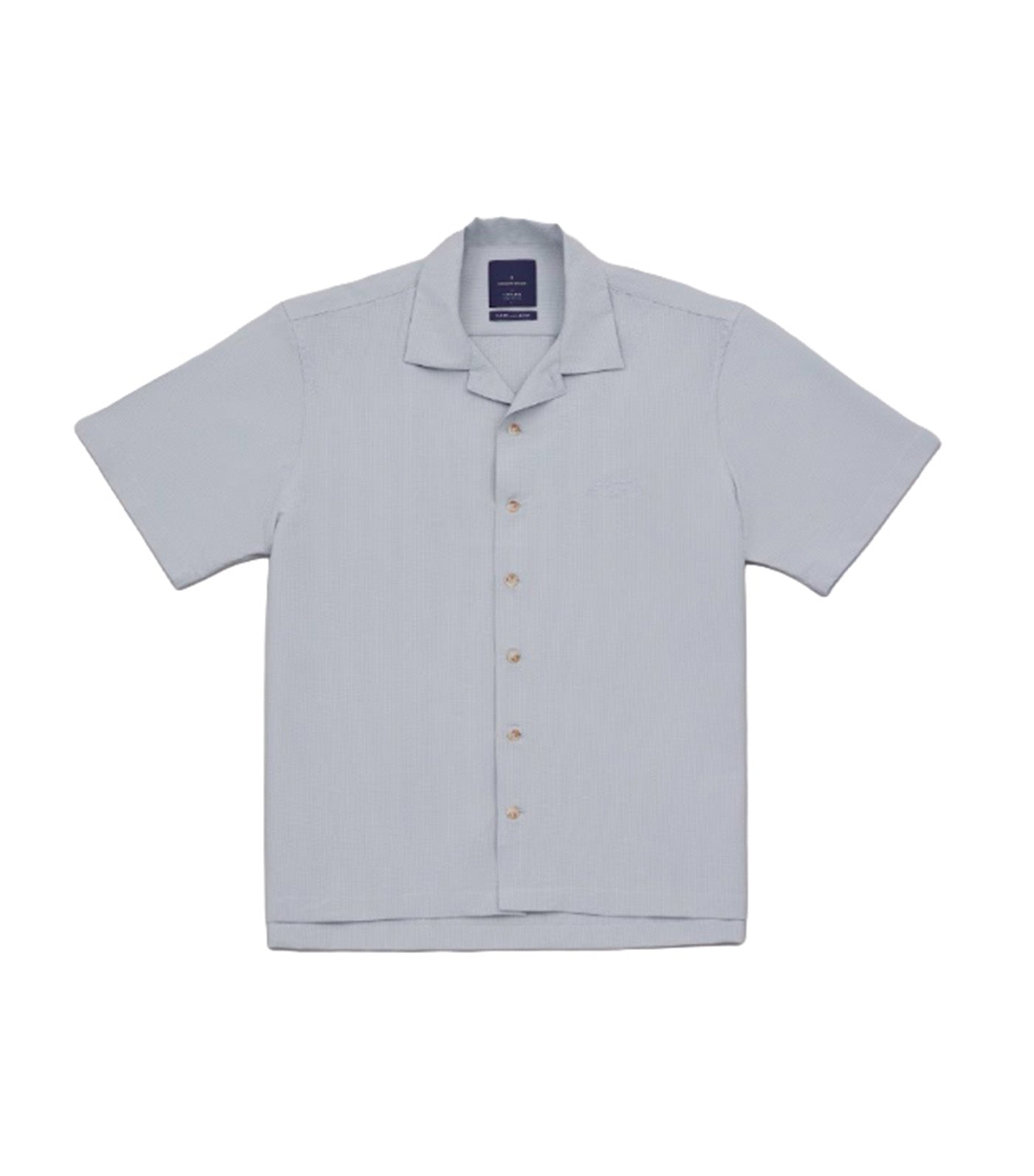 Tanaka Seersucker Cuban Short Sleeves Shirt Arona Blue