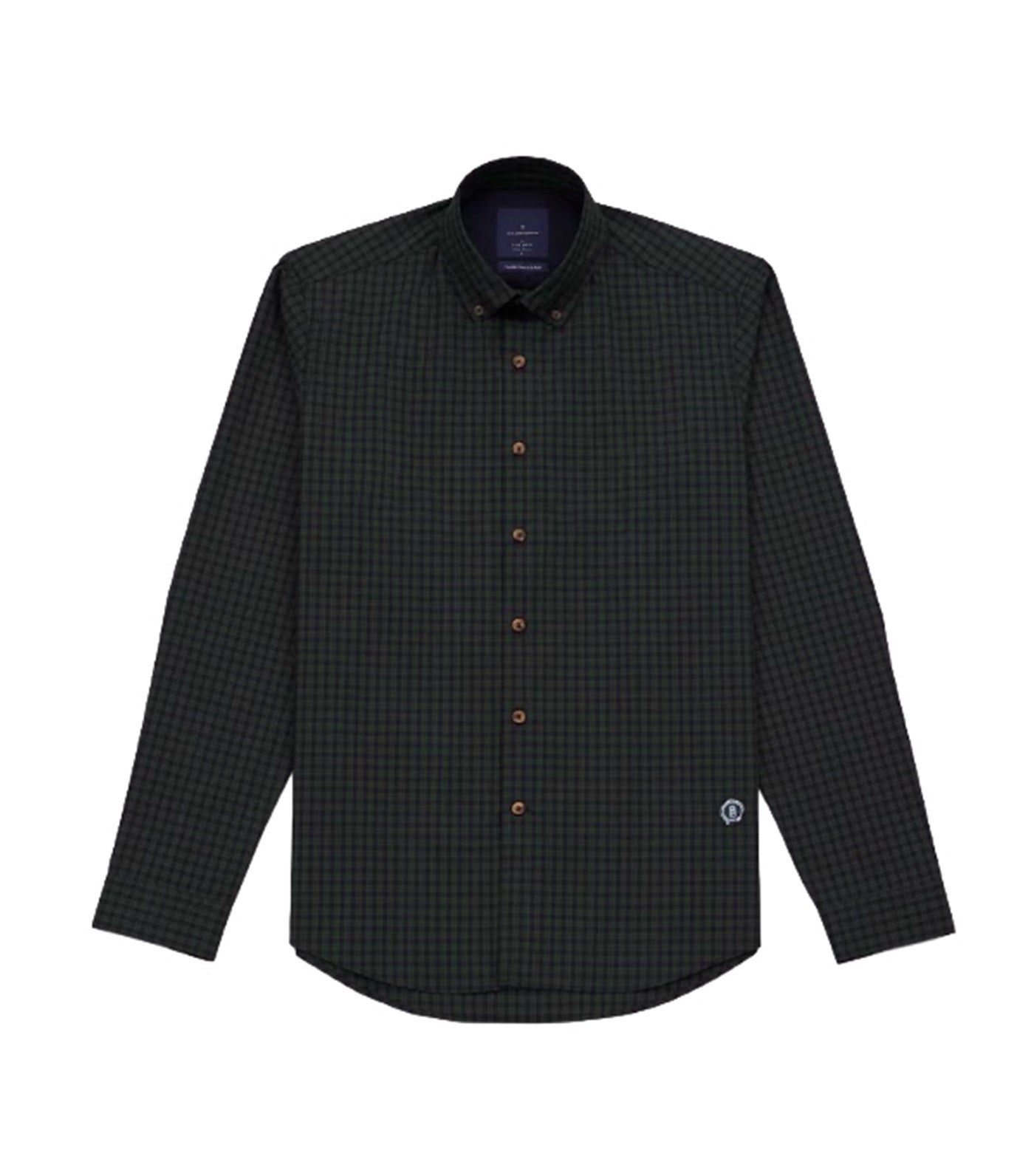 Yasutake Check Button Down Shirt Ink Blue/Forest