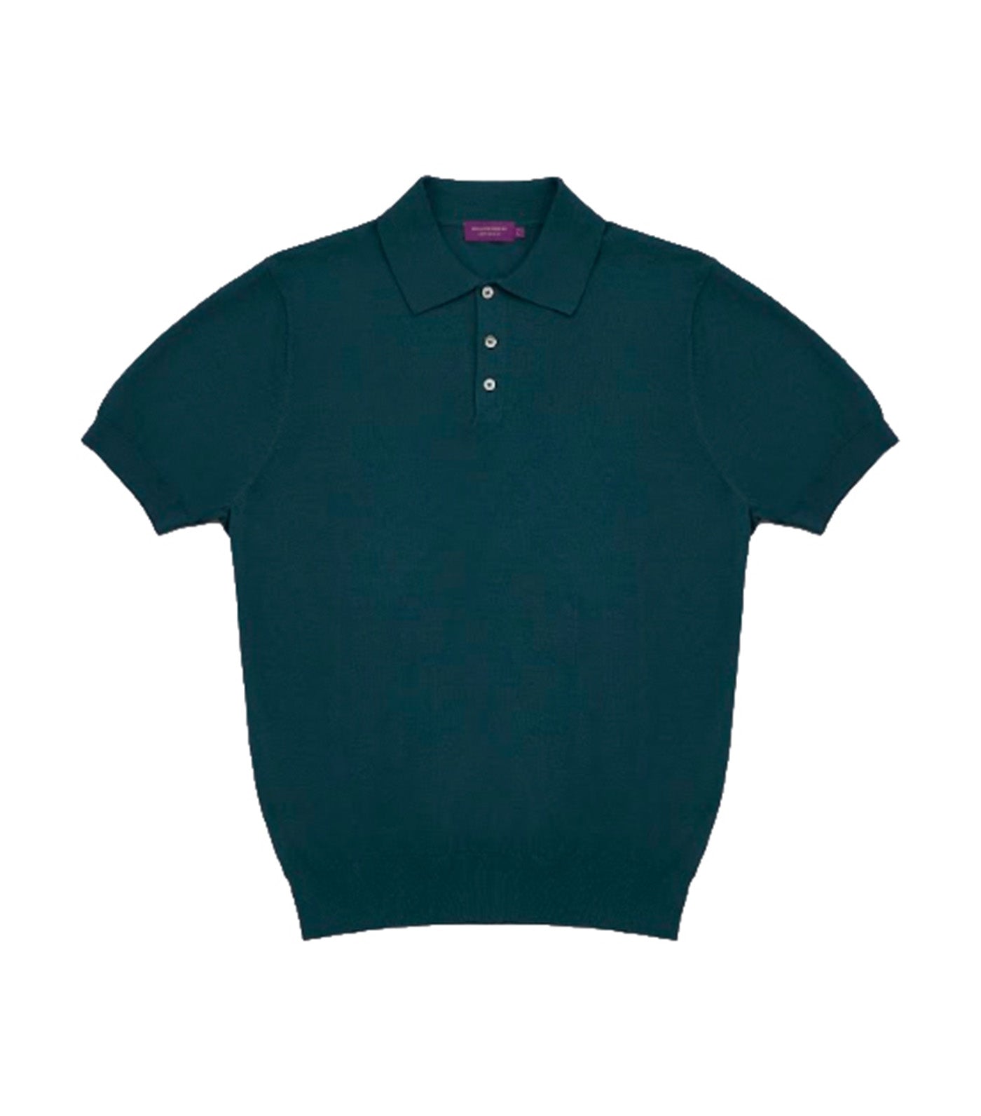 Cotton Silk Knit Polo Green