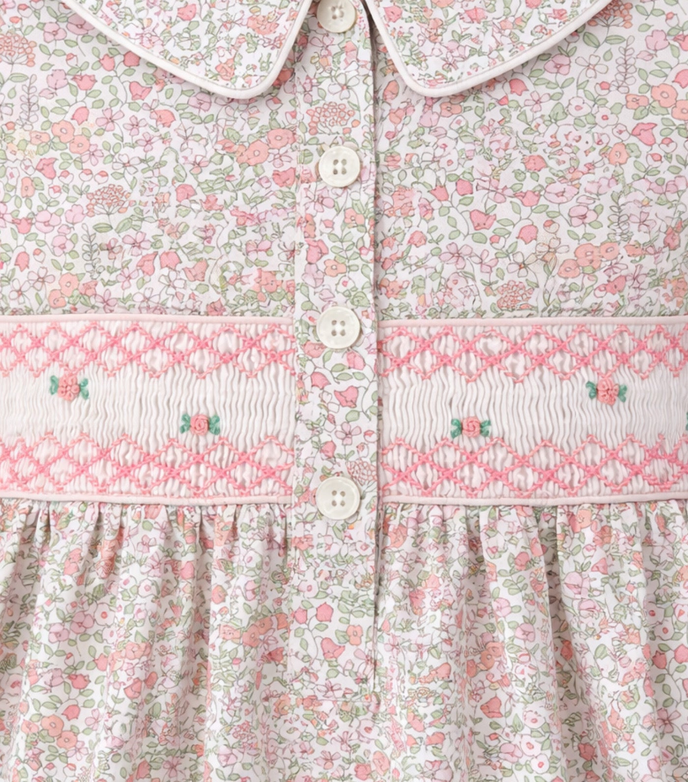 Nadine Girls Smocked Dress Pink