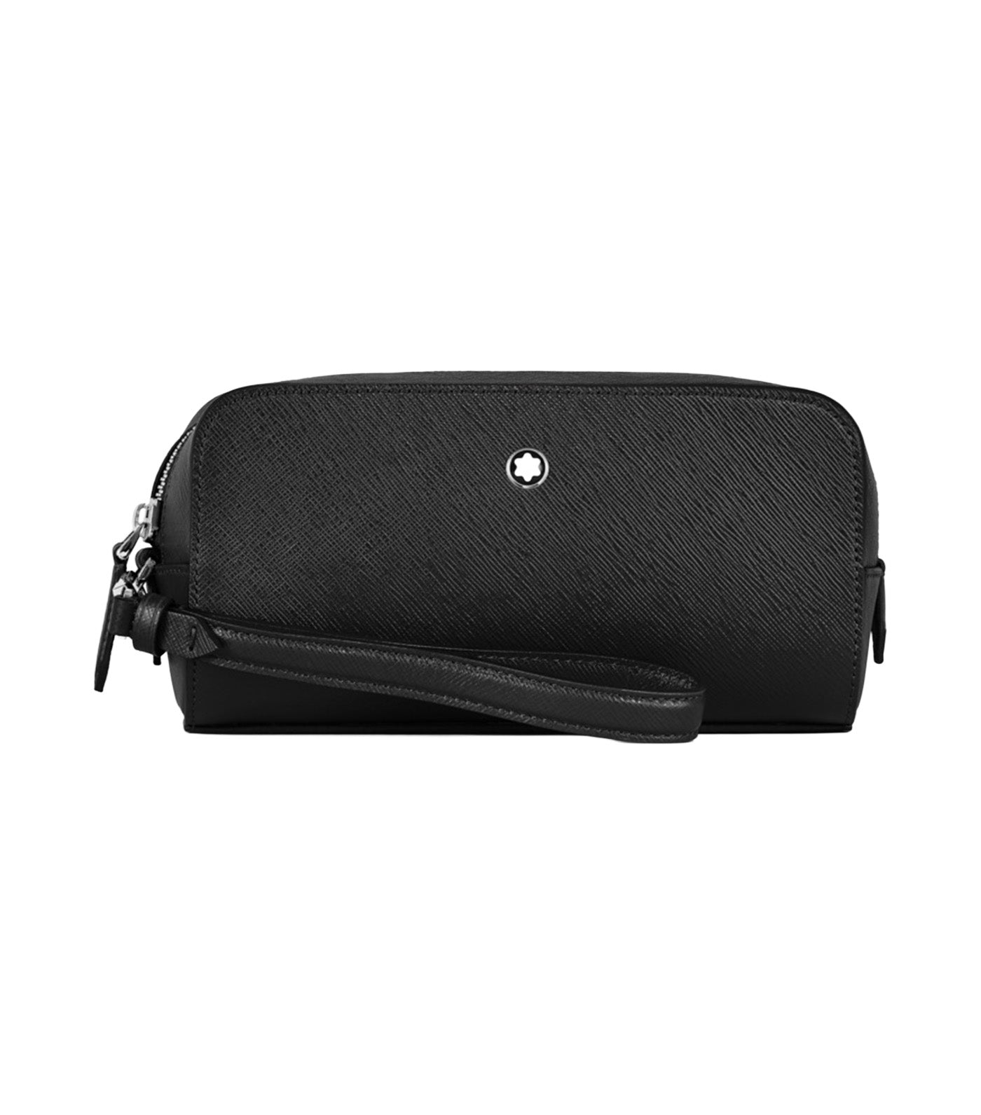 Small Toiletry Clutch in Sartorial Leather Black