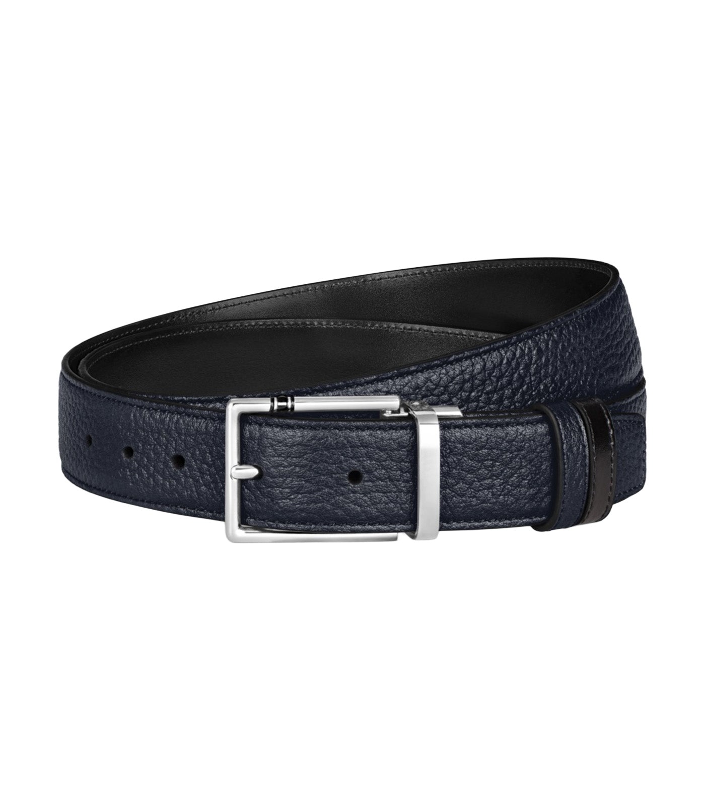 Reversible Belt with Meisterstück Buckle Blue/Black