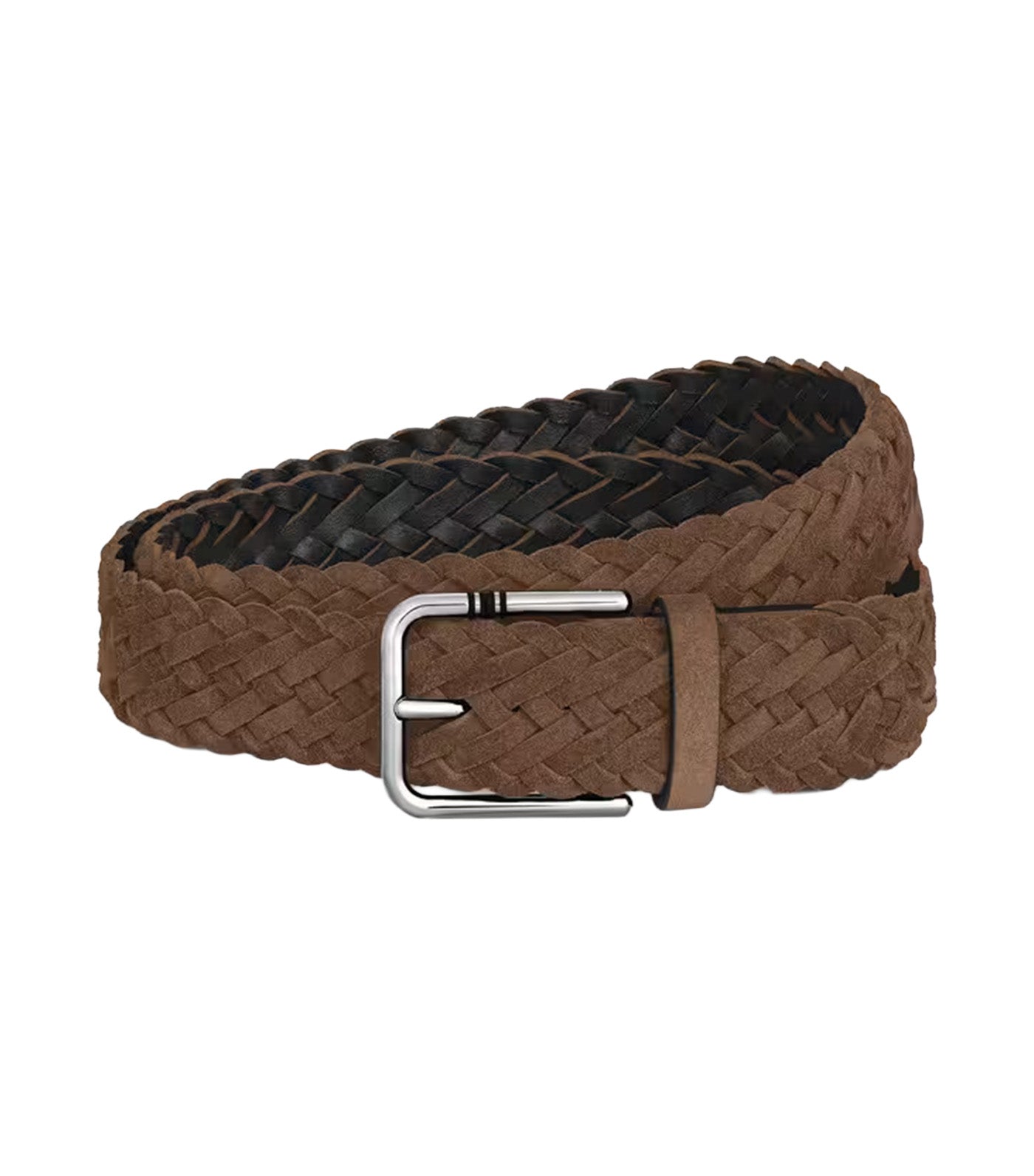 Meisterstück Suede 35mm Square Buckle Belt Brown