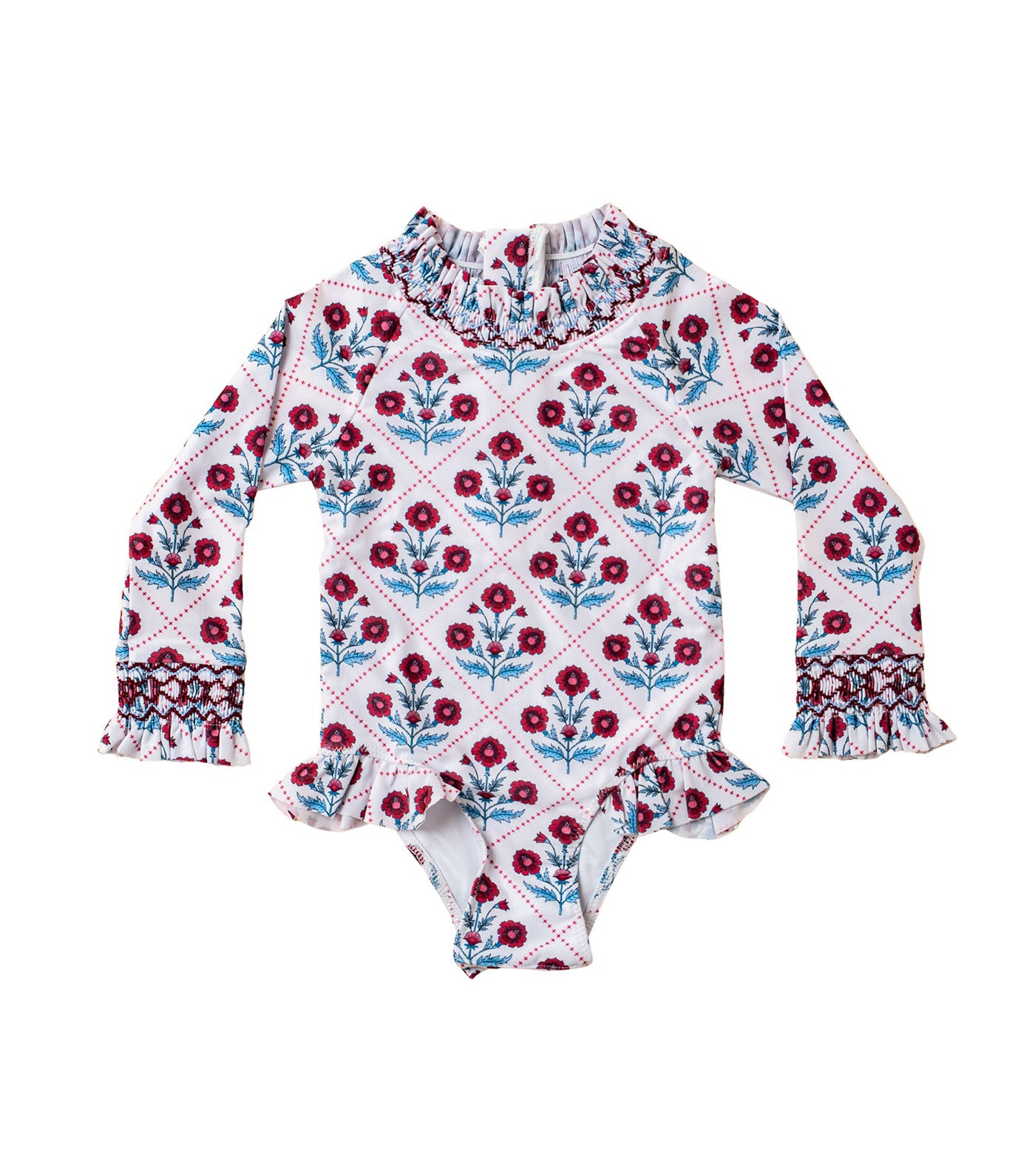 Clara Long-Sleeved Swimsuit Poppy Trellis