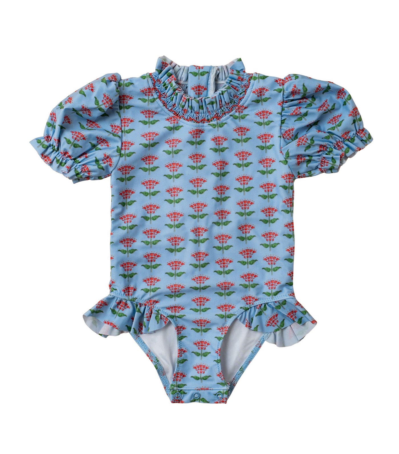Francesca Ruffle Swimsuit Periwinkle Block