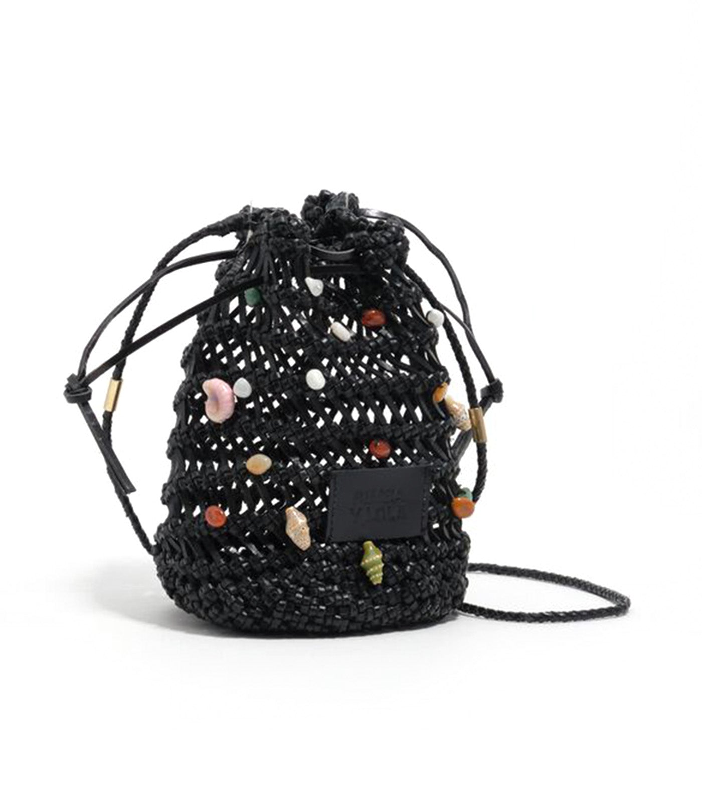 Plaited Leather Mini Bucket Bag