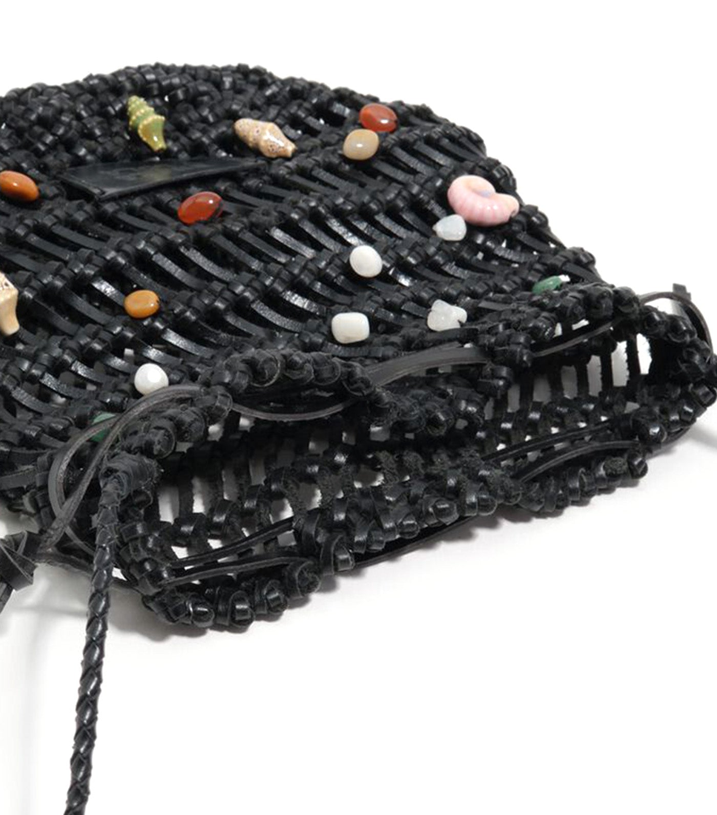 Plaited Leather Mini Bucket Bag