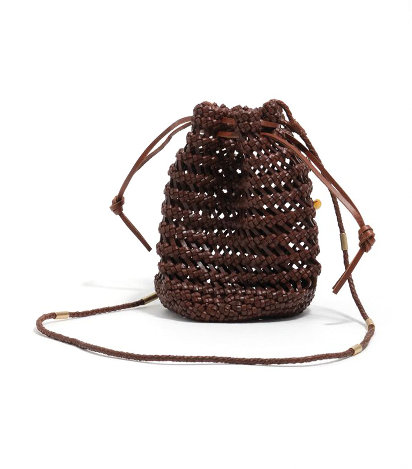 Plaited Leather Mini Bucket Bag