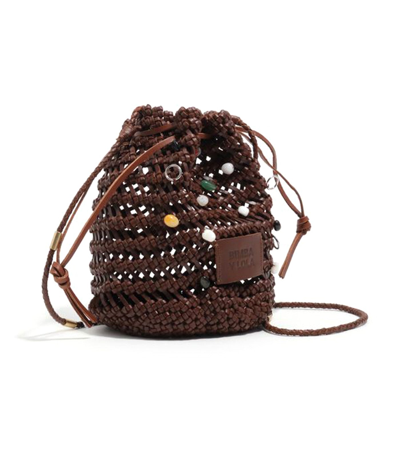 Plaited Leather Mini Bucket Bag