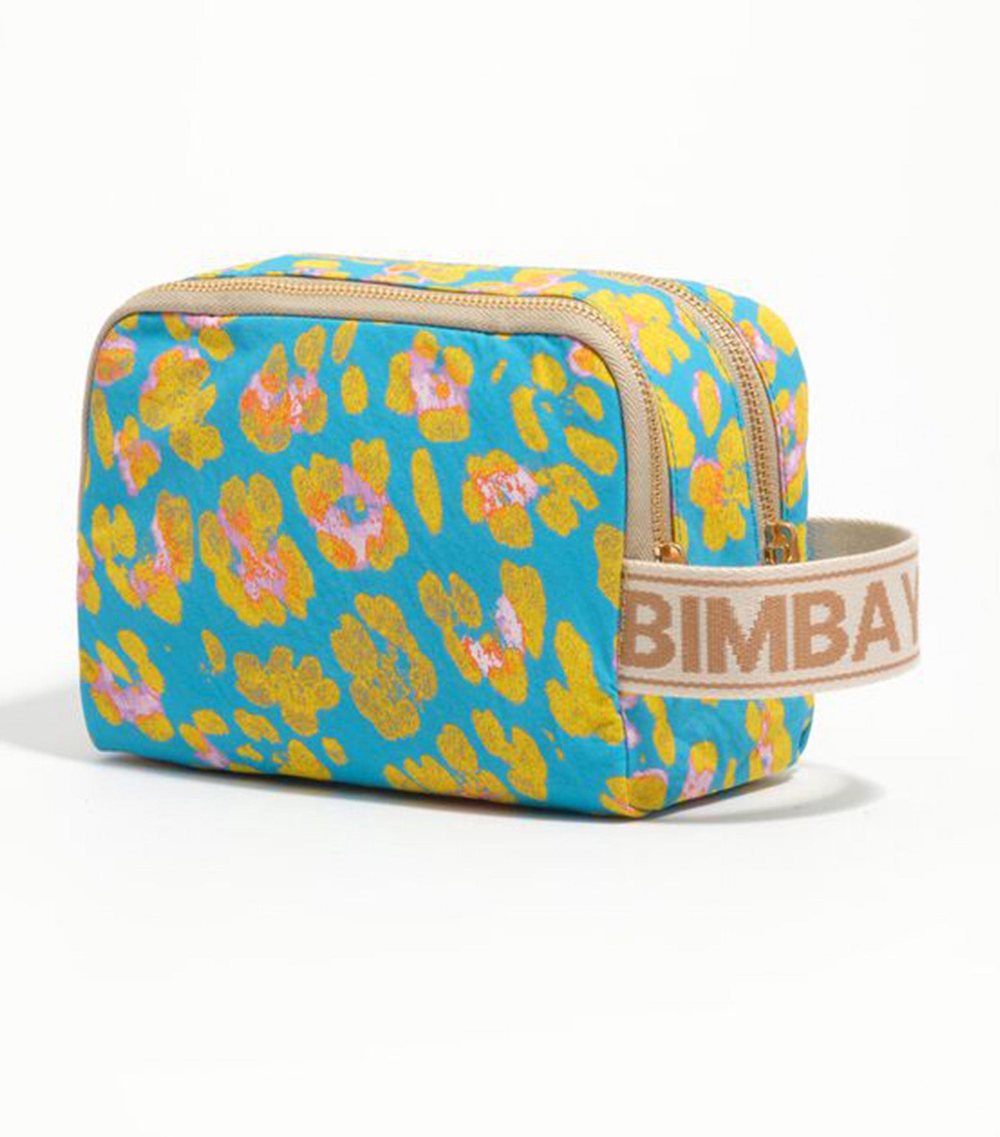Nylon Make-Up Case Leopard Light Blue