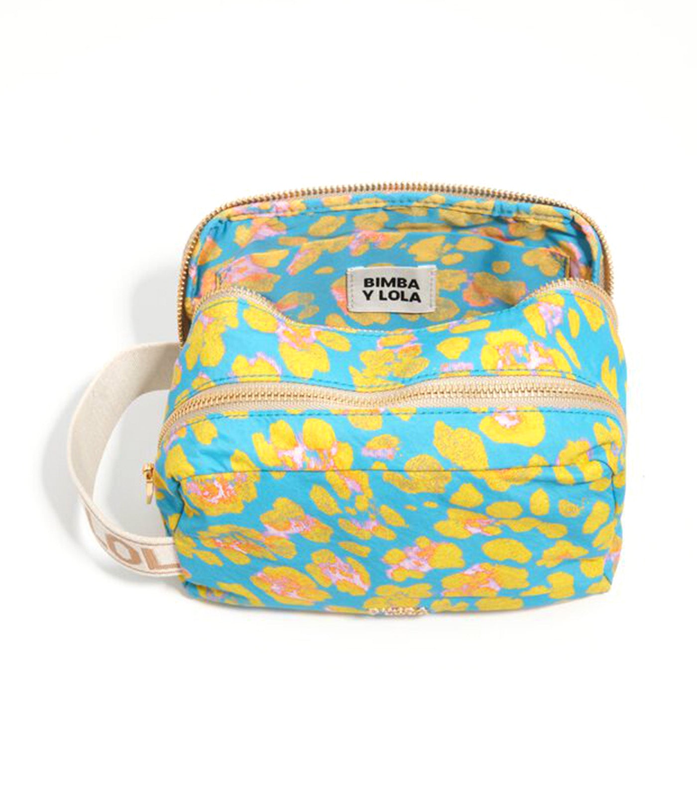 Nylon Make-Up Case Leopard Light Blue