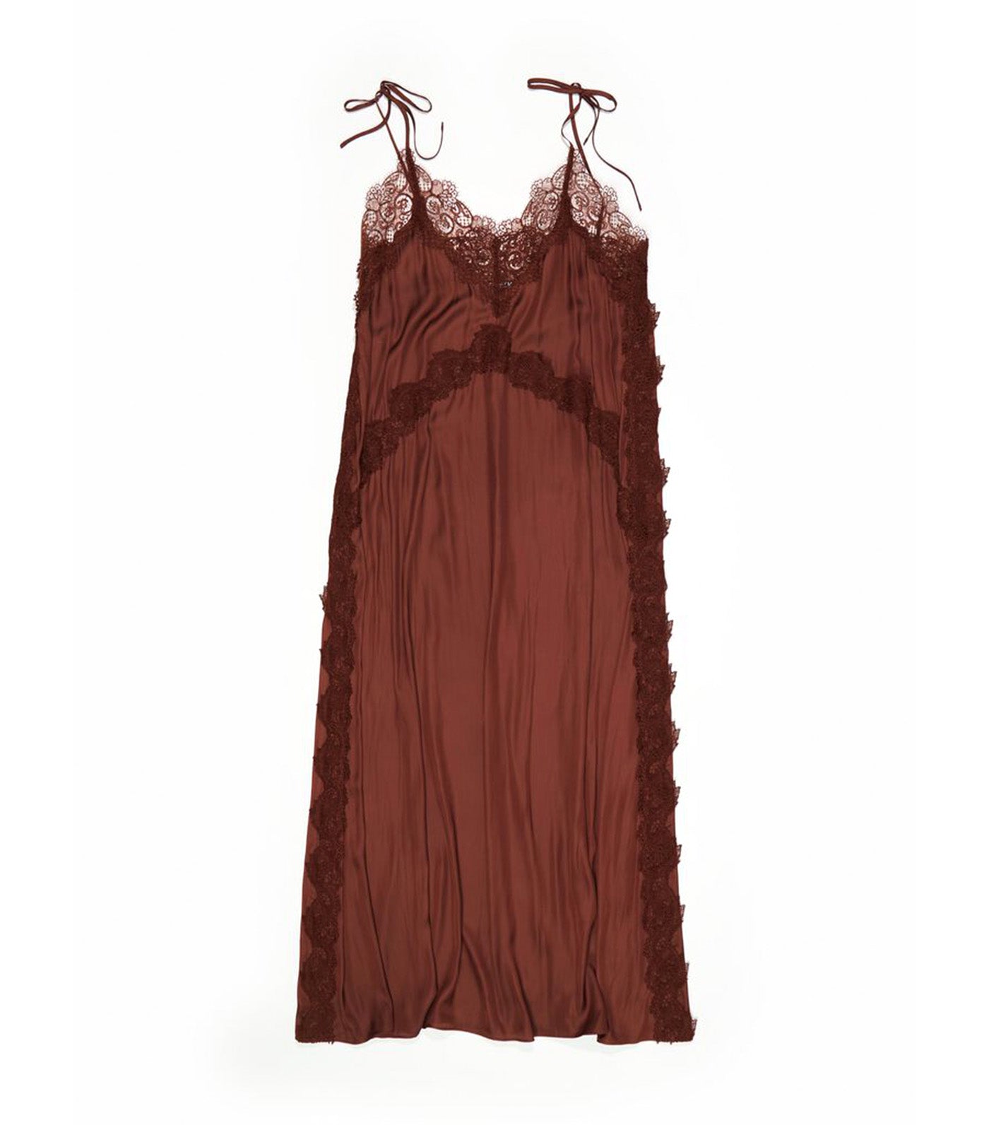 Lace Fluid Dress Brown