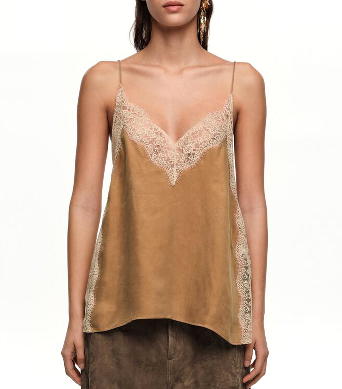 Lace Camisole Top Toffee