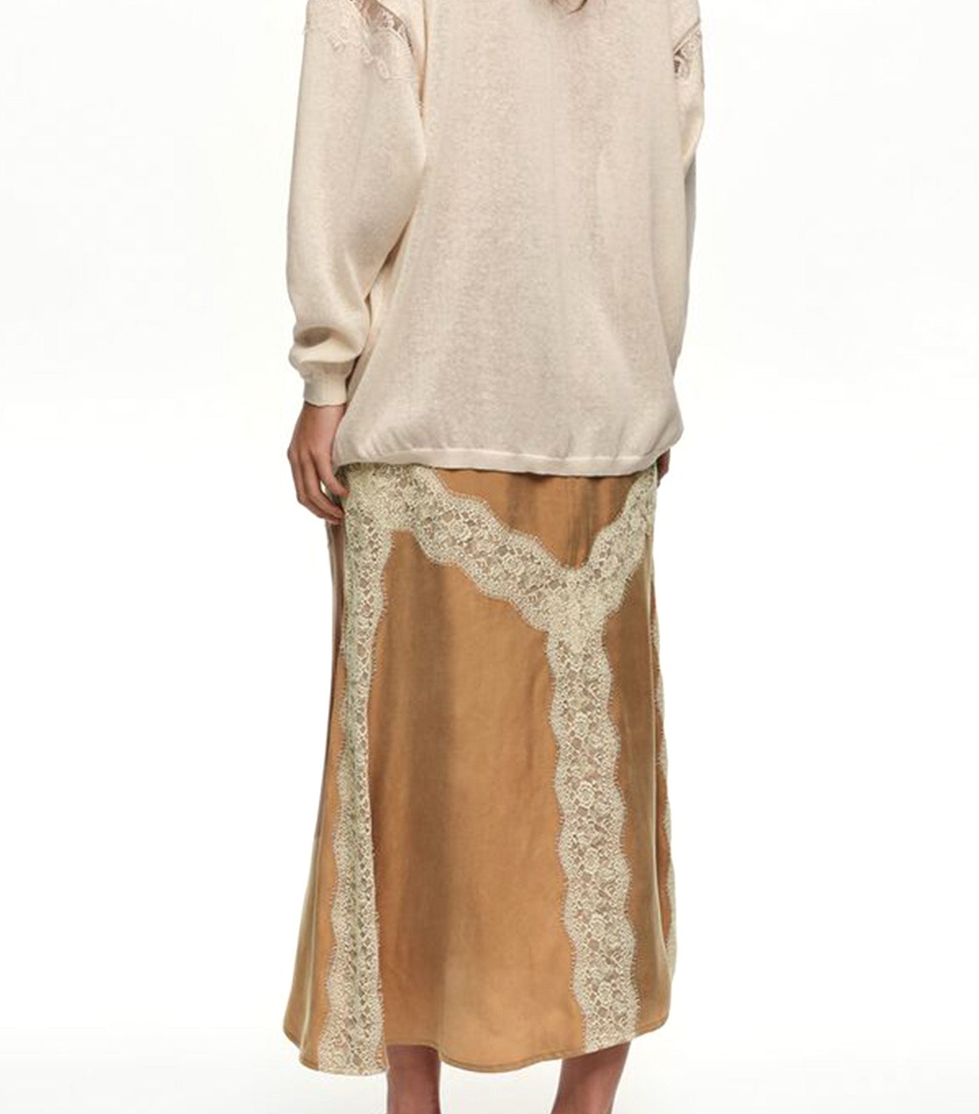 Bimba Y Lola Lace A-Line Skirt Toffee