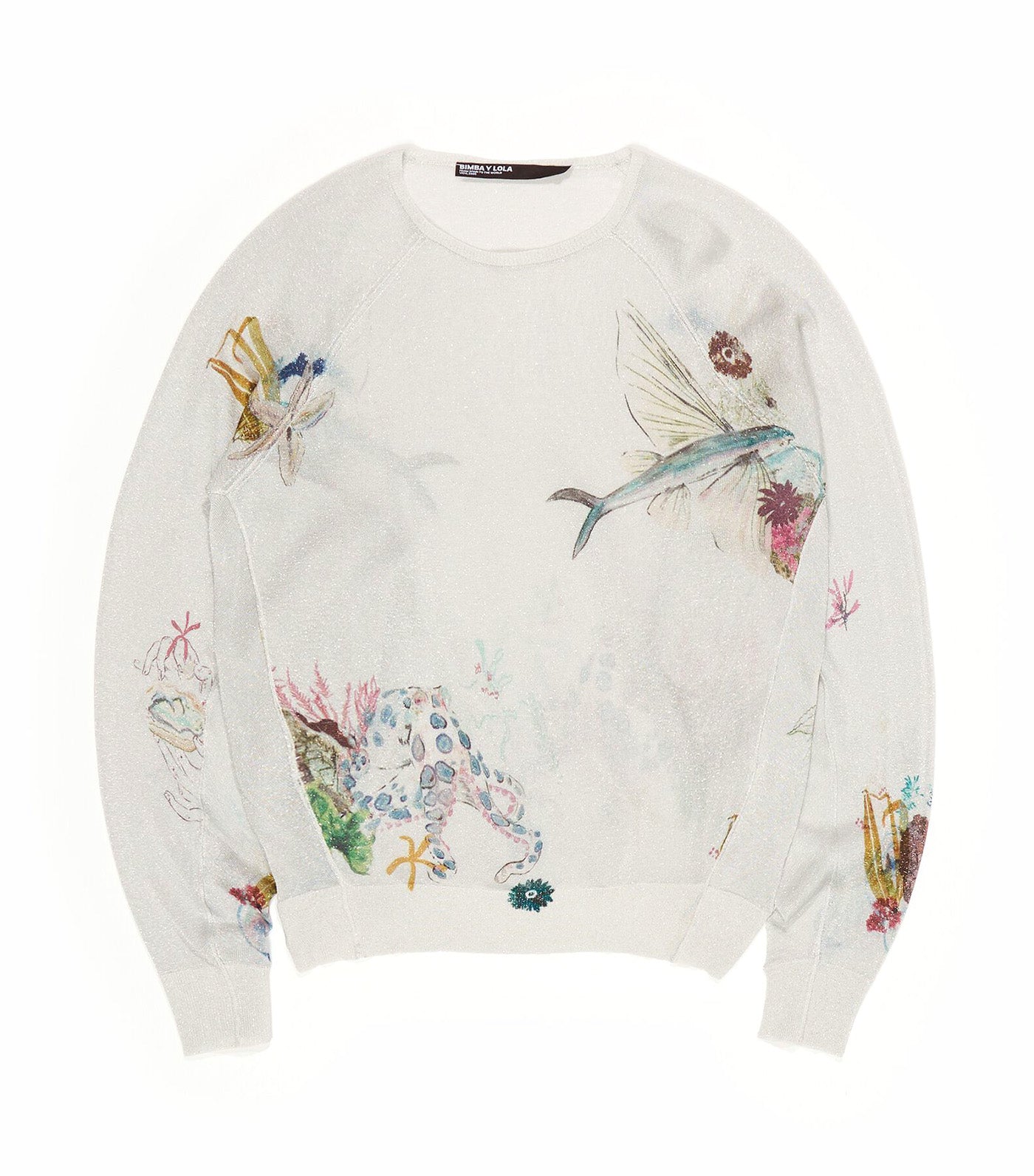Seabed Lurex Batwing Sleeve Sweater Off White