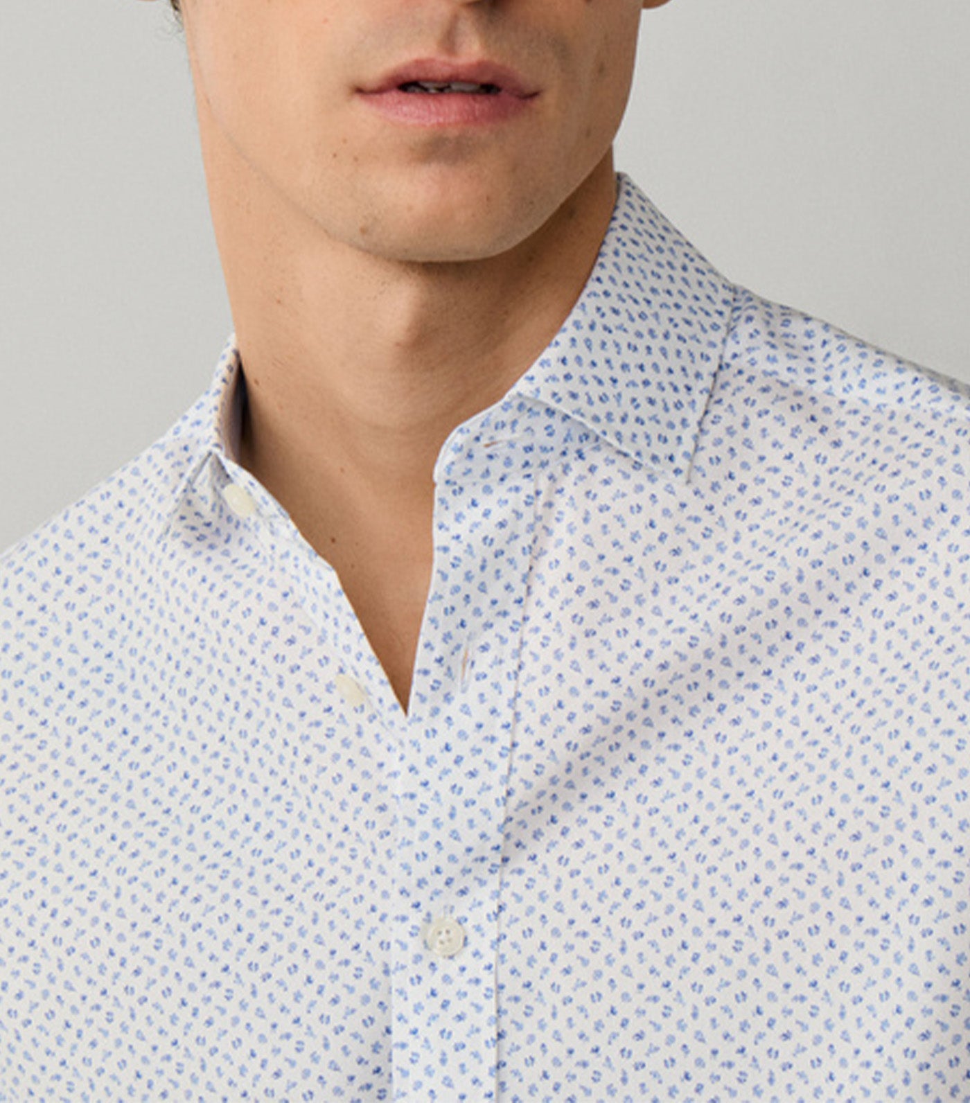 Hackett Mini Floral Print Shirt Summer Blue