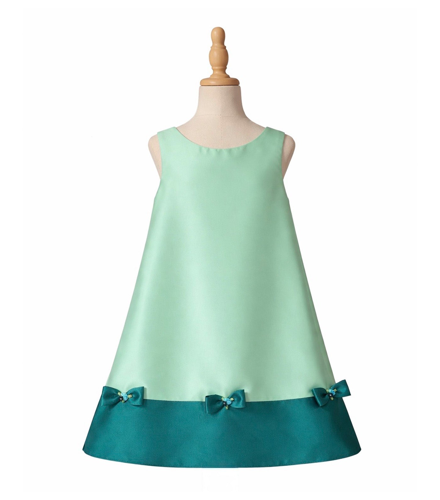 Kyra 2 Layer A-Line Mikado Sleeveless Dress Green