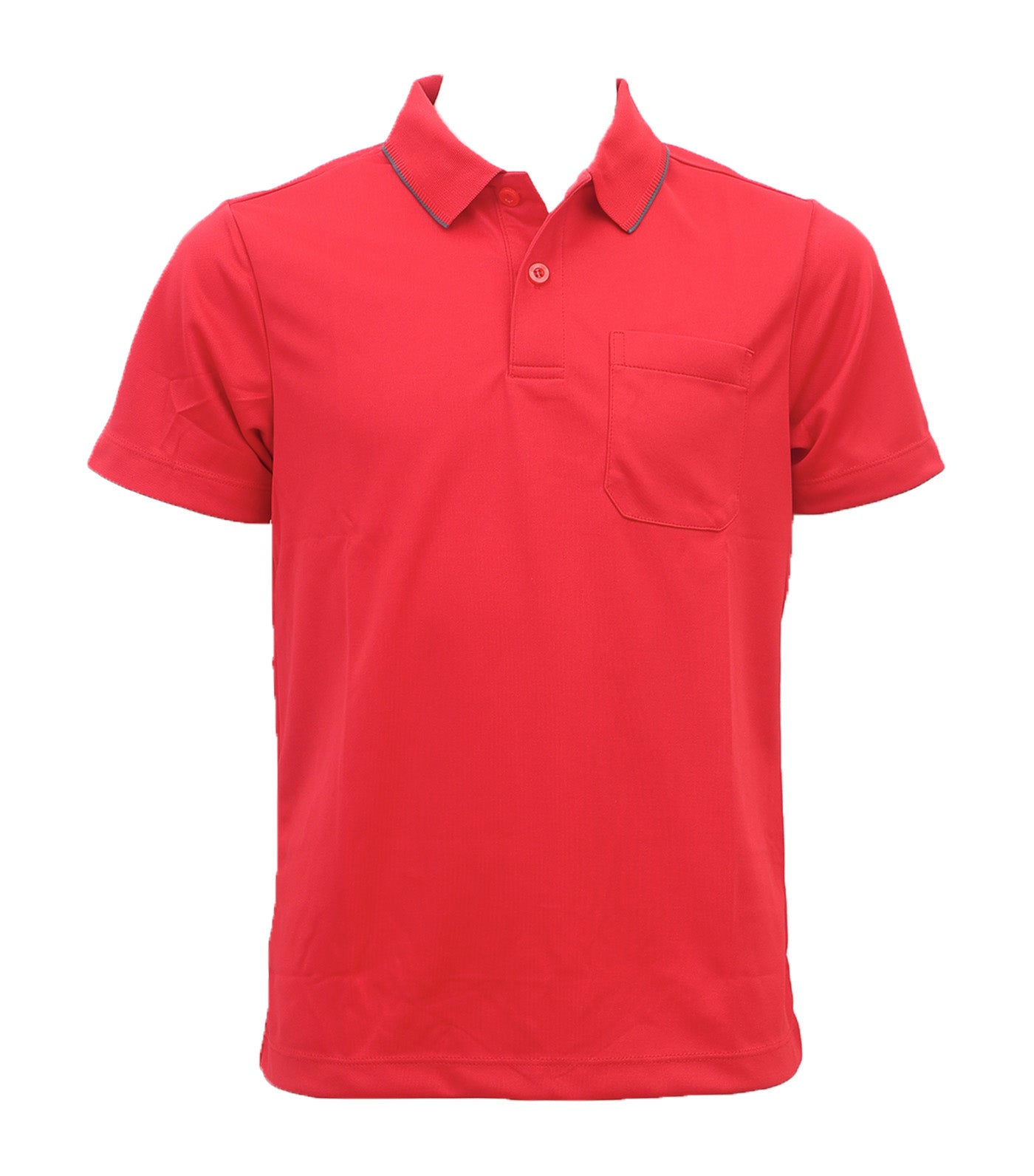 Hugh Collared Tee with Pocket Red