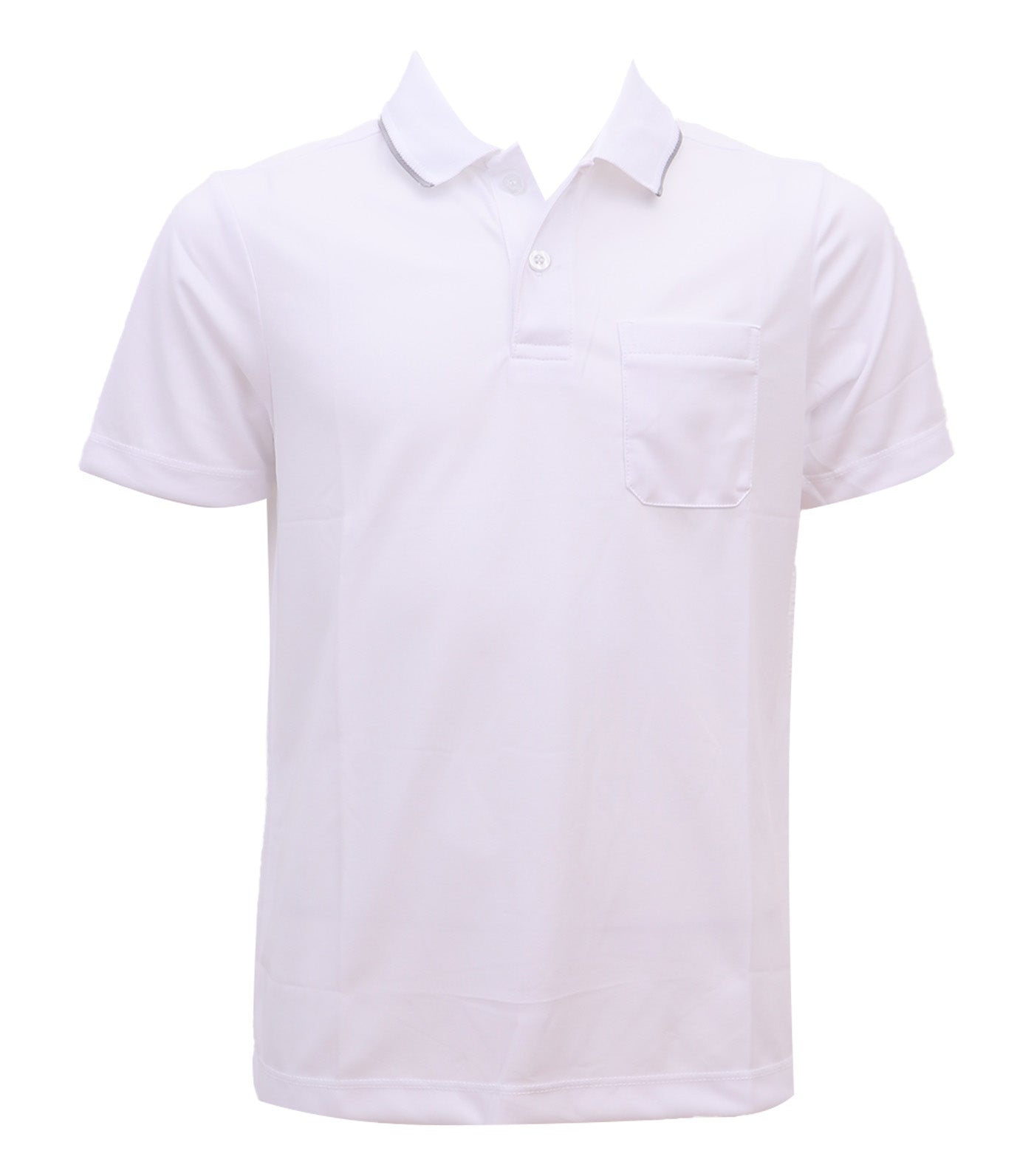 Hugh Collared Tee with Pocket White