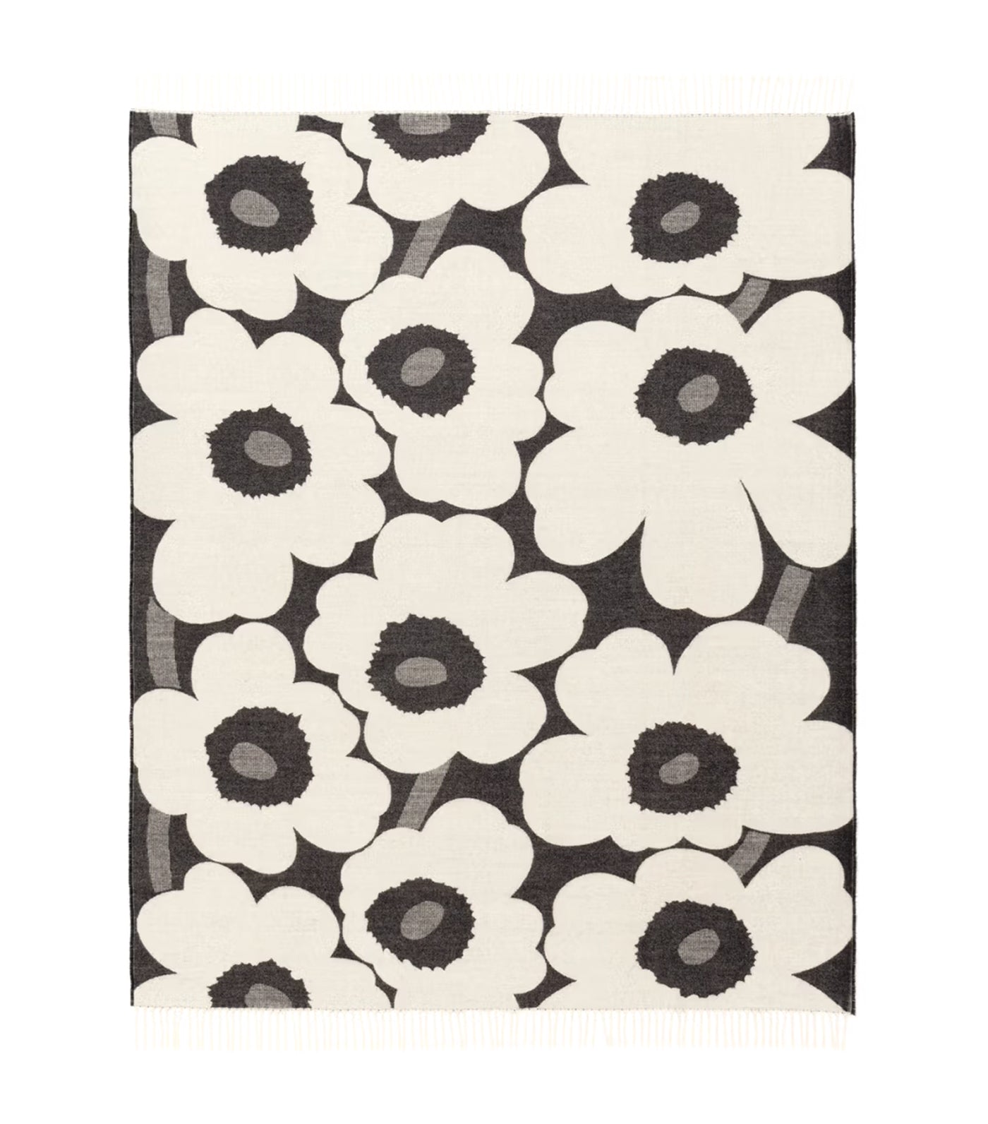 Unikko Blanket White Black