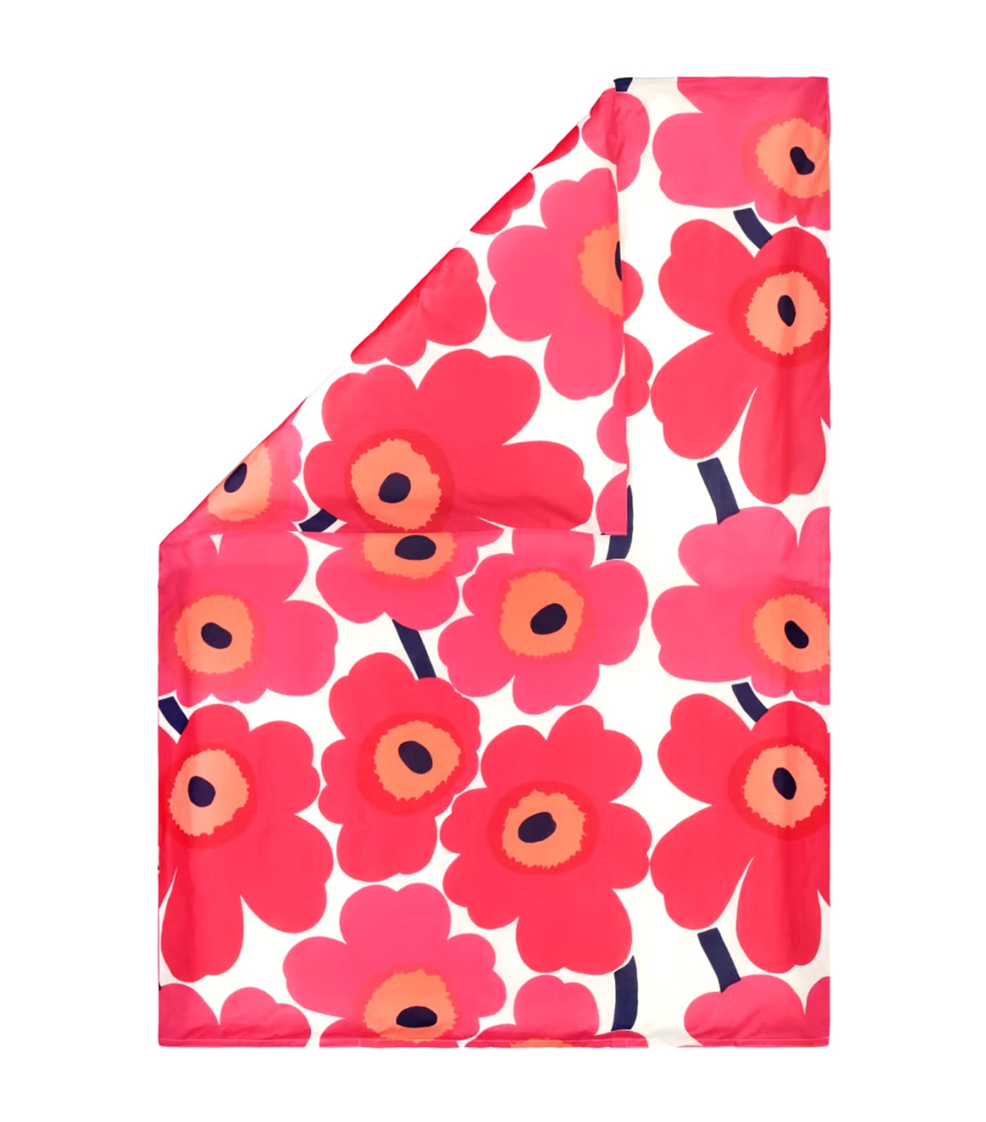 Unikko Duvet Cover and Pillow Case White/Red