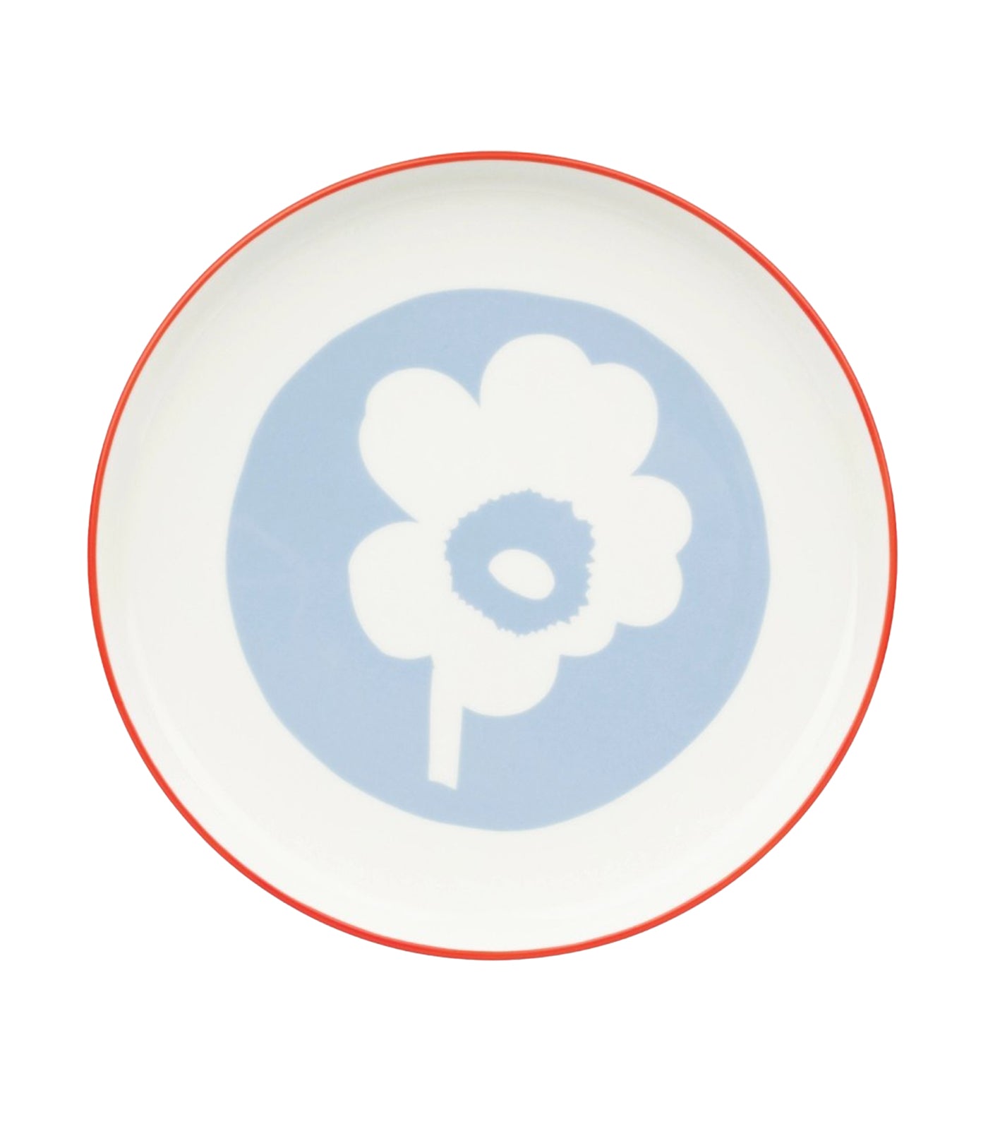Oiva / Unikko Collection White, Light Blue, and Orange Red
