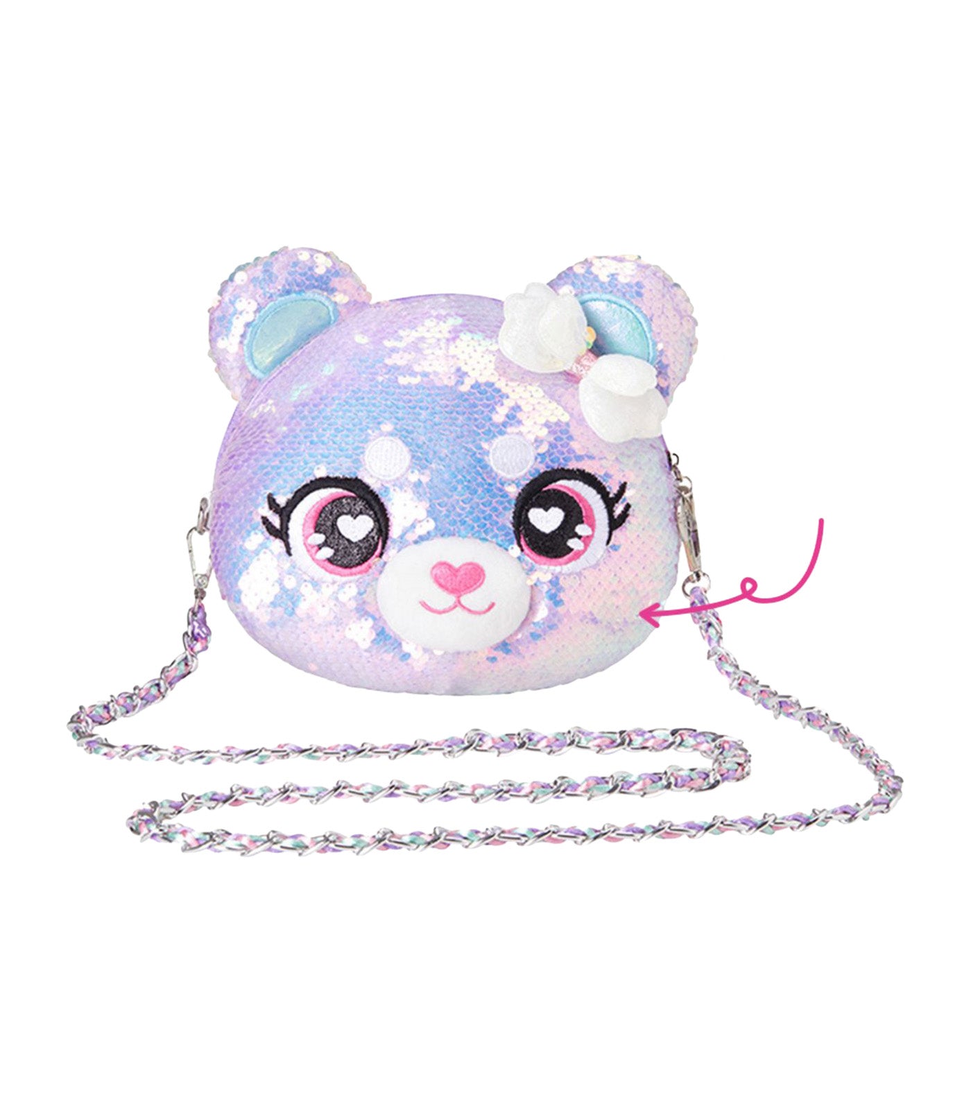 Sequined Bear Crossbody Bag